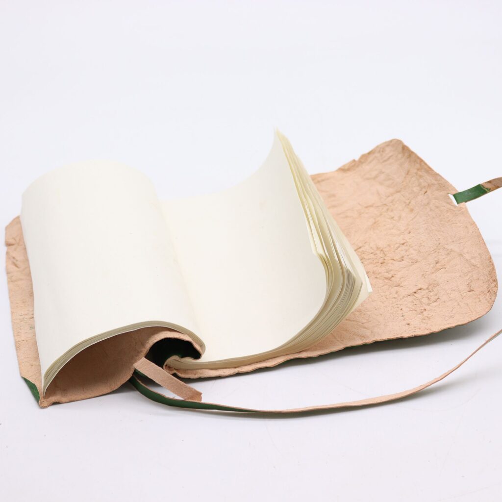 Cuaderno de viaje de cuero en rollo – Verde