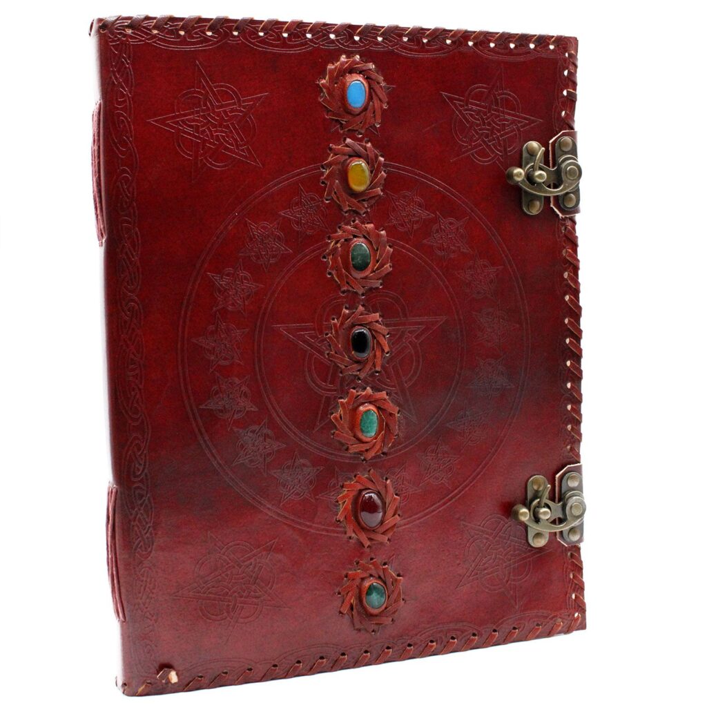 Libro Grande de Cuero de los 7 Chakras – 10×13