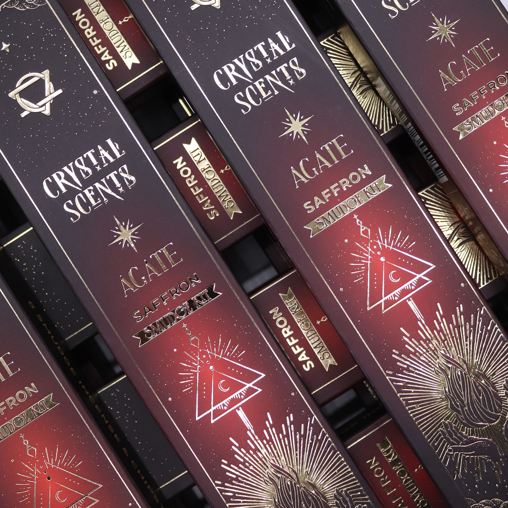 Cristal de ágata roja Fragancias de cristal Incienso de purificación - Azafrán - Imagen 4