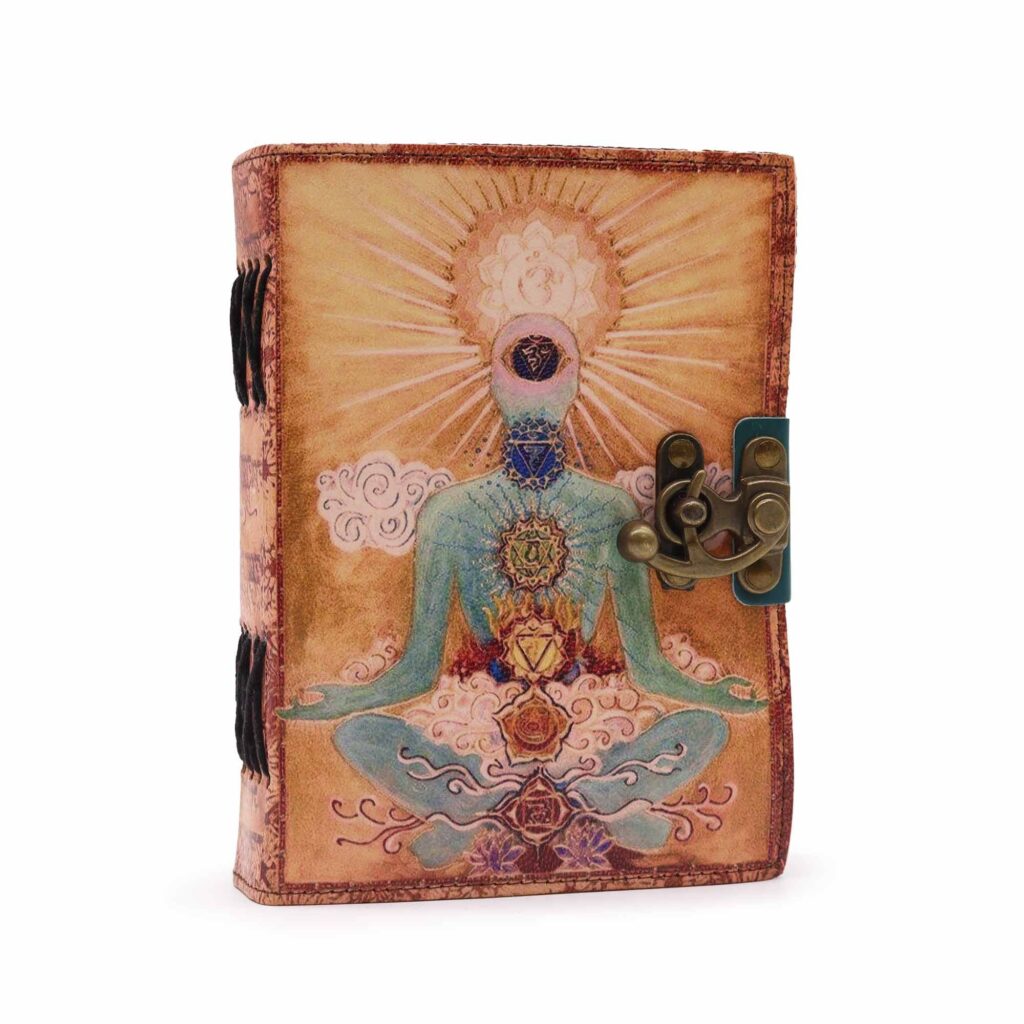 Cuaderno de Cuero – Buda 7 Chakras – 12,5×17,5cm