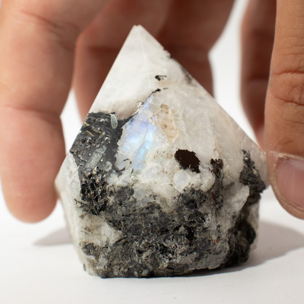 Puntas pulidas de piedra preciosa – Moonstone arcoíris (aproximadamente 5-6 piezas)