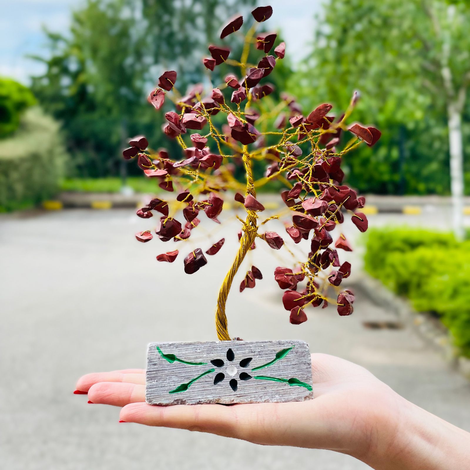 Árbol de gemas indio - Jaspe rojo (aprox. 160 piedras) - Imagen 3