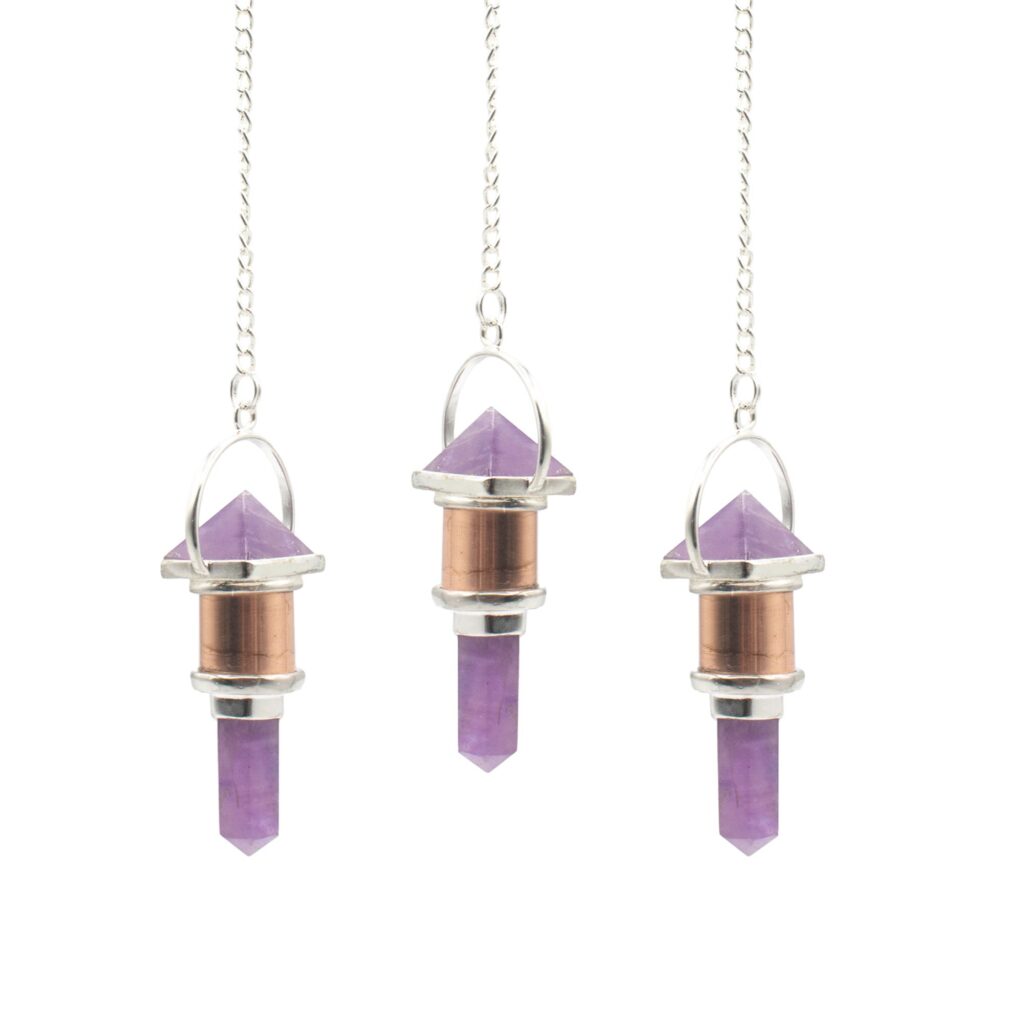 El motor violeta – Pieza de combo péndulo de cobre – amatista