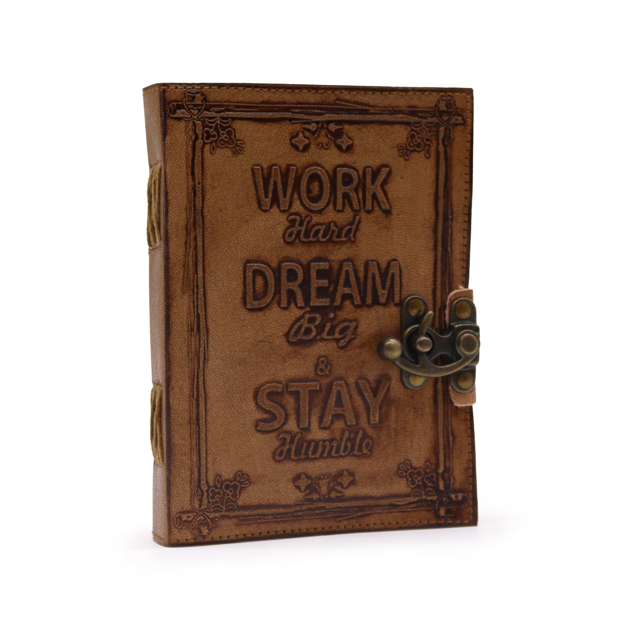Diario de cuero - Trabajar y Soñar a lo Grande - 12,5x17,5cm - Imagen 2