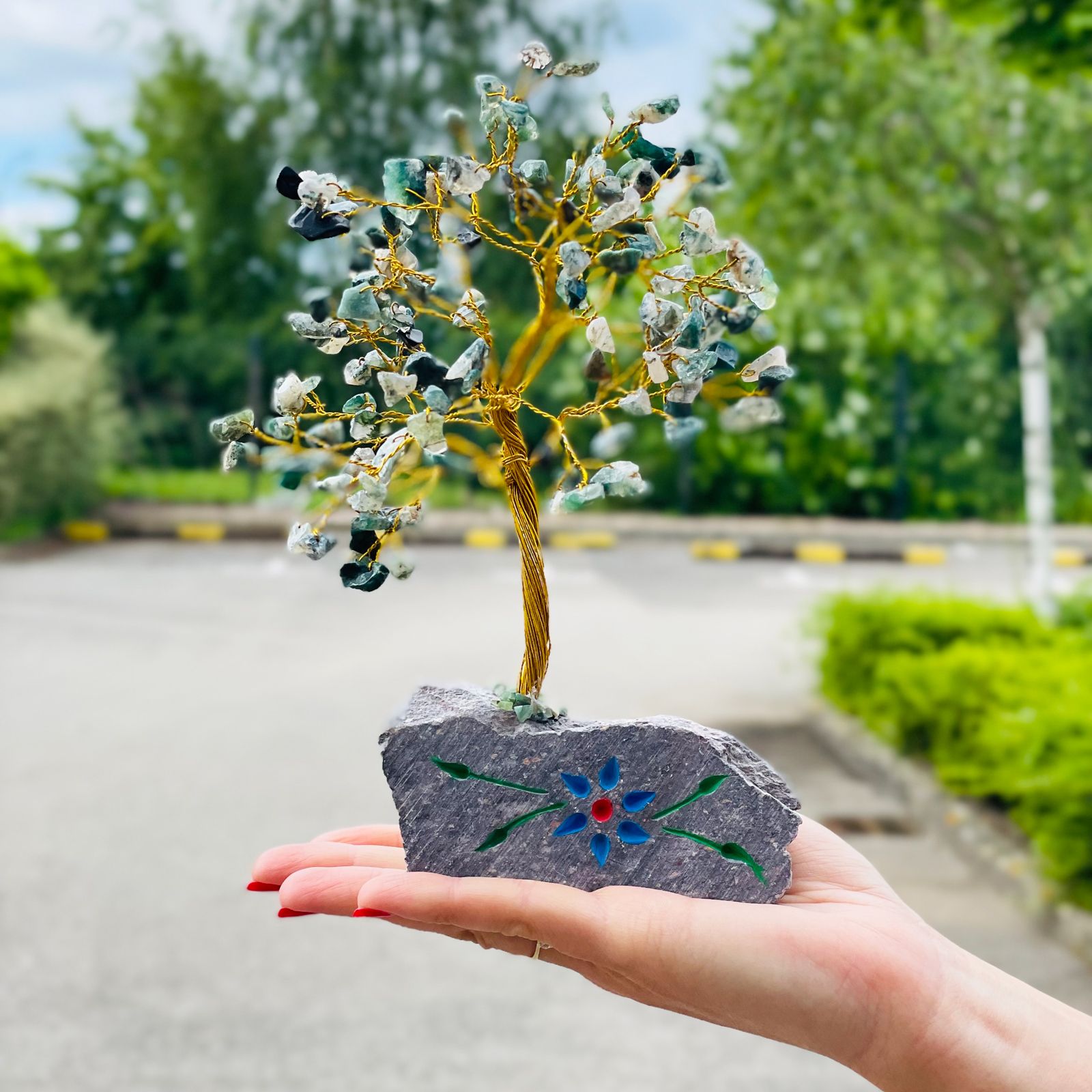 Árbol de gemas indio - Ágata musgosa (aprox. 160 piedras) - Imagen 3