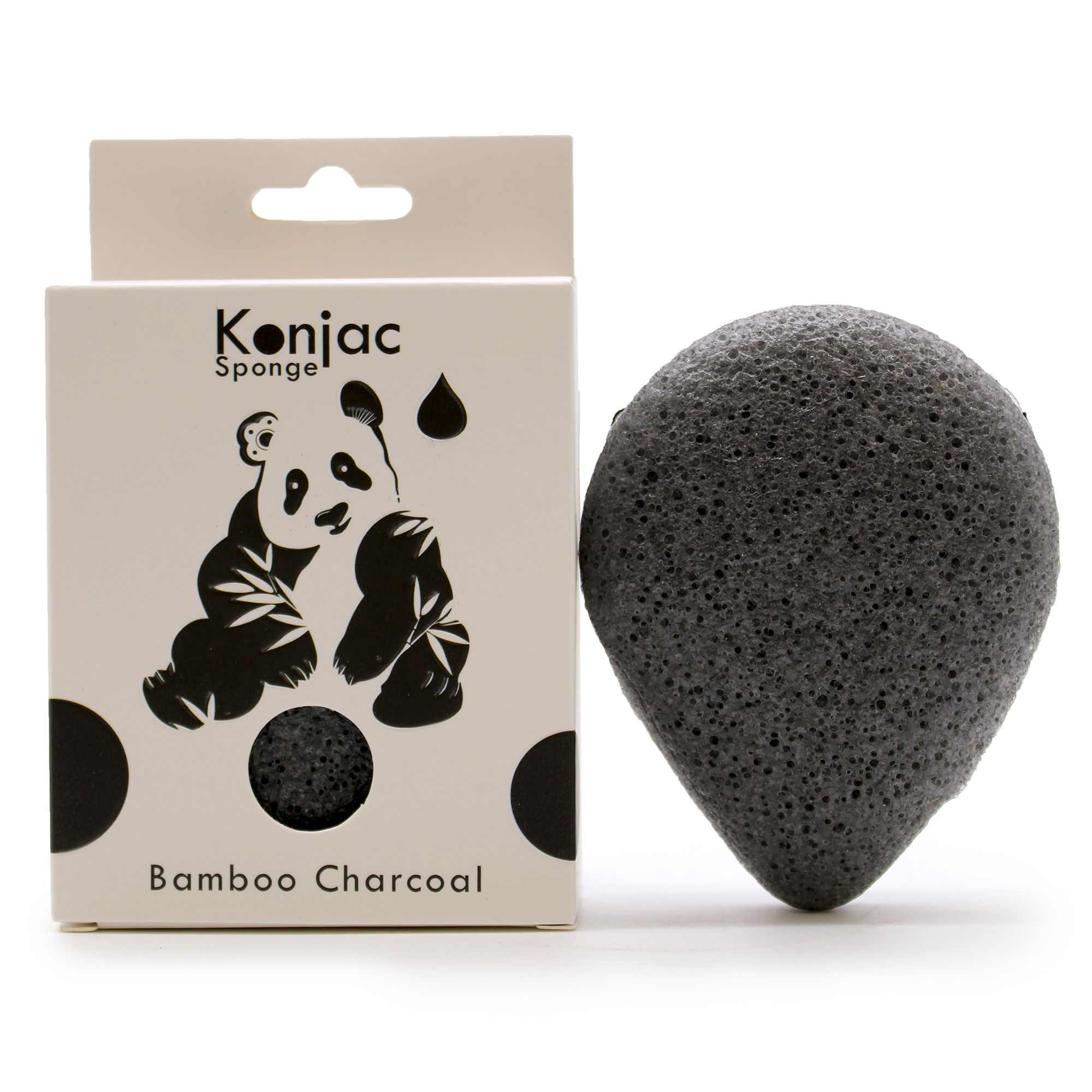 Esponja facial Konjac de carbón de bambú