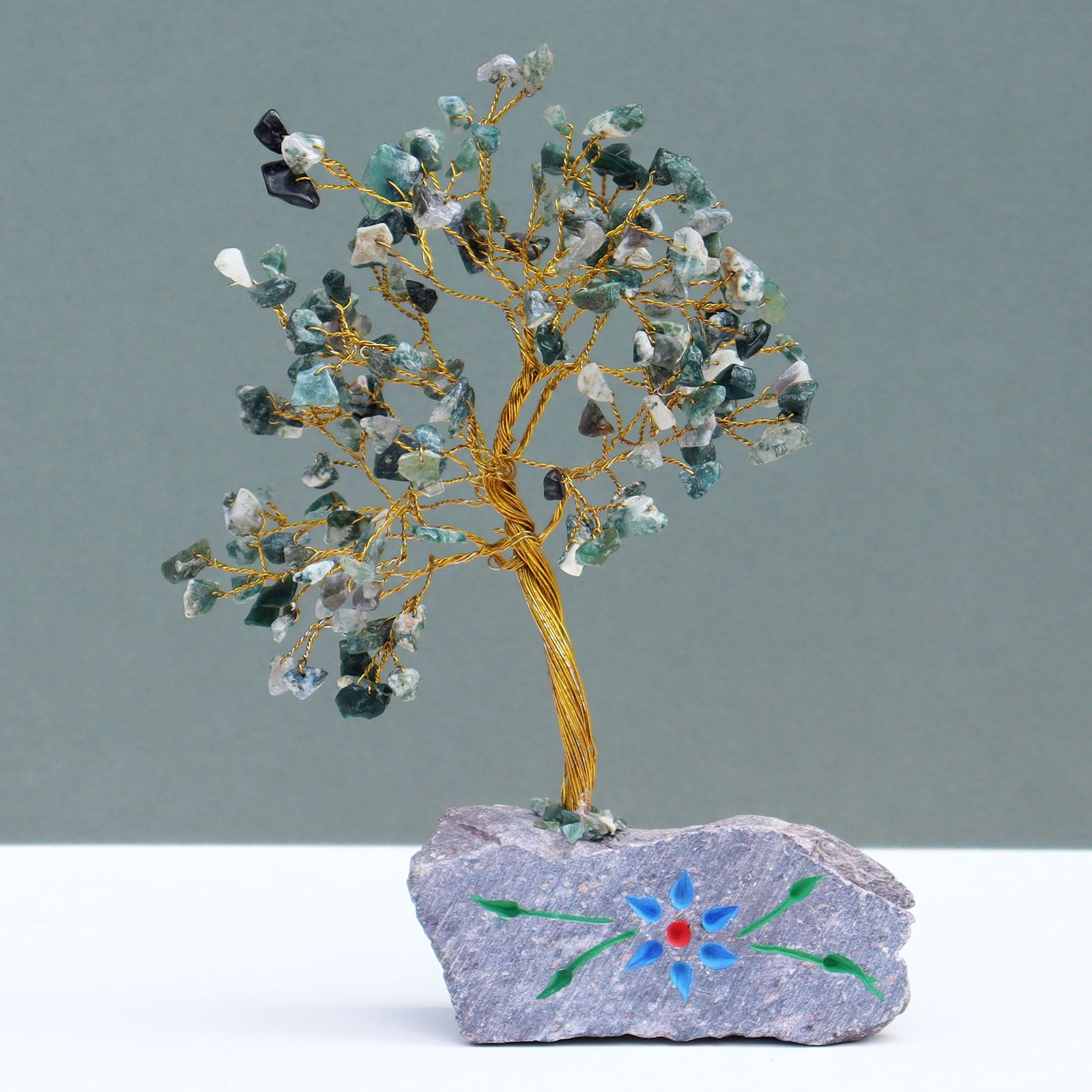 Árbol de gemas indio - Ágata musgosa (aprox. 160 piedras) - Imagen 2