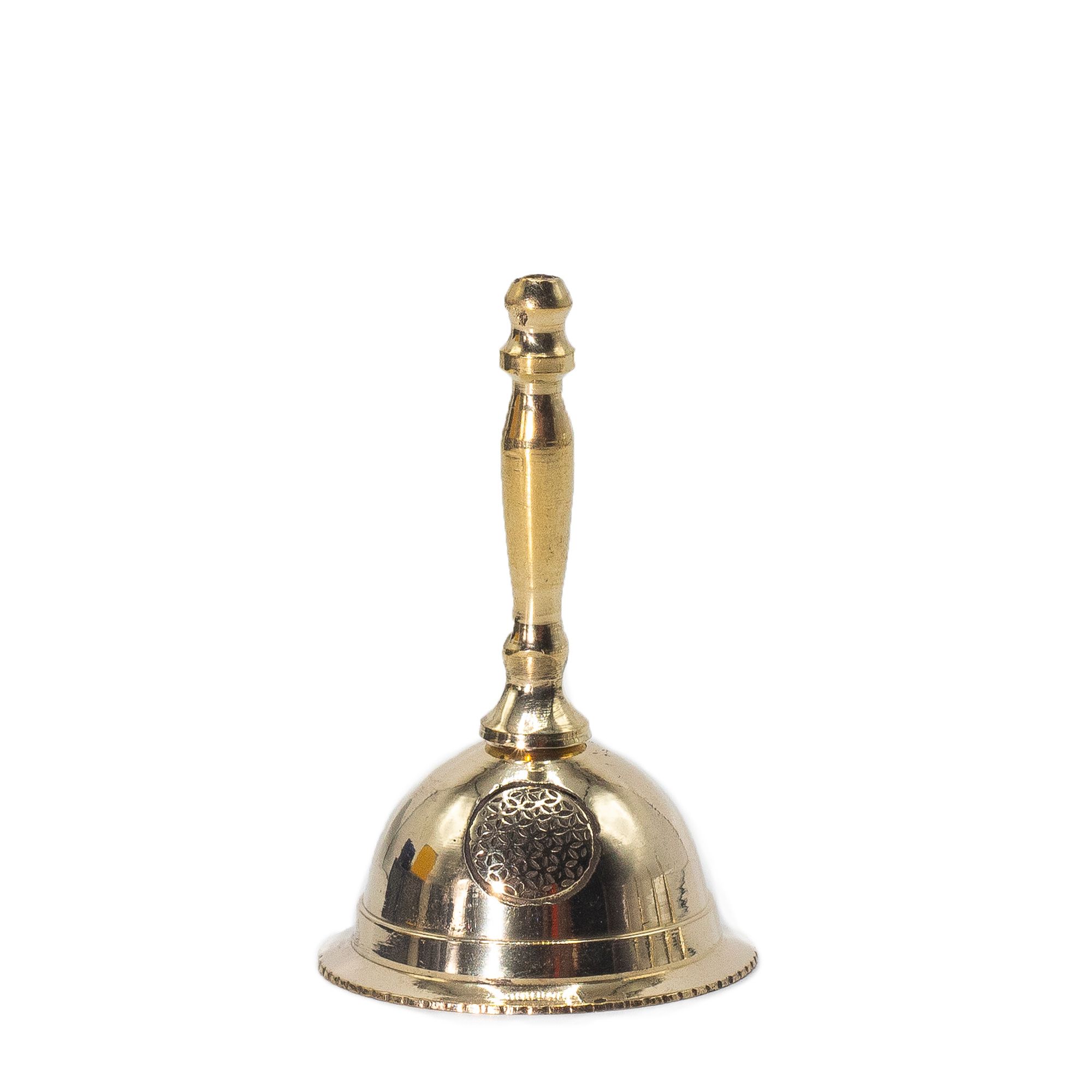 Pequeña campana de latón para altar - Flor de la Vida - Imagen 2