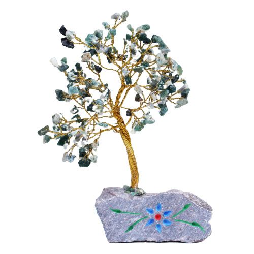 Árbol de gemas indio - Ágata musgosa (aprox. 160 piedras)