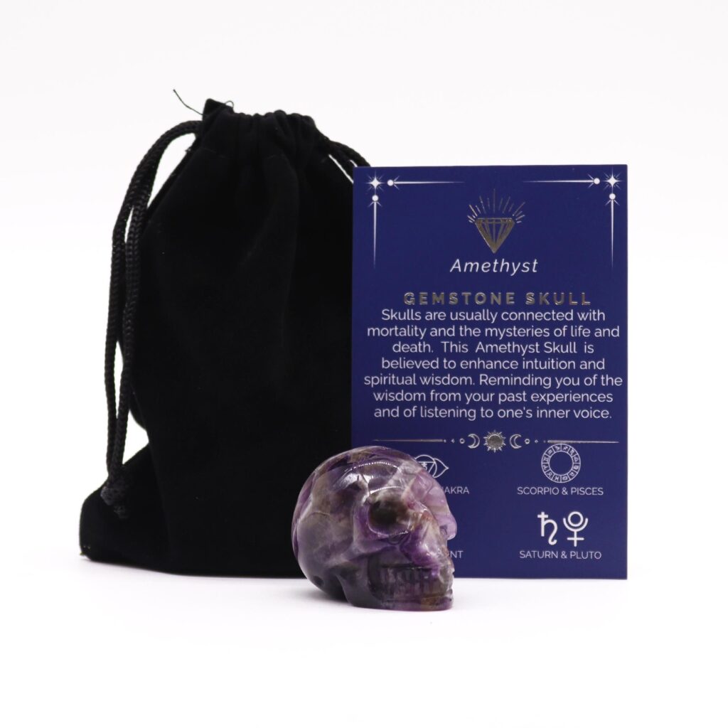 Gema Calavera Pequeña – Amatista – 40x30x28mm