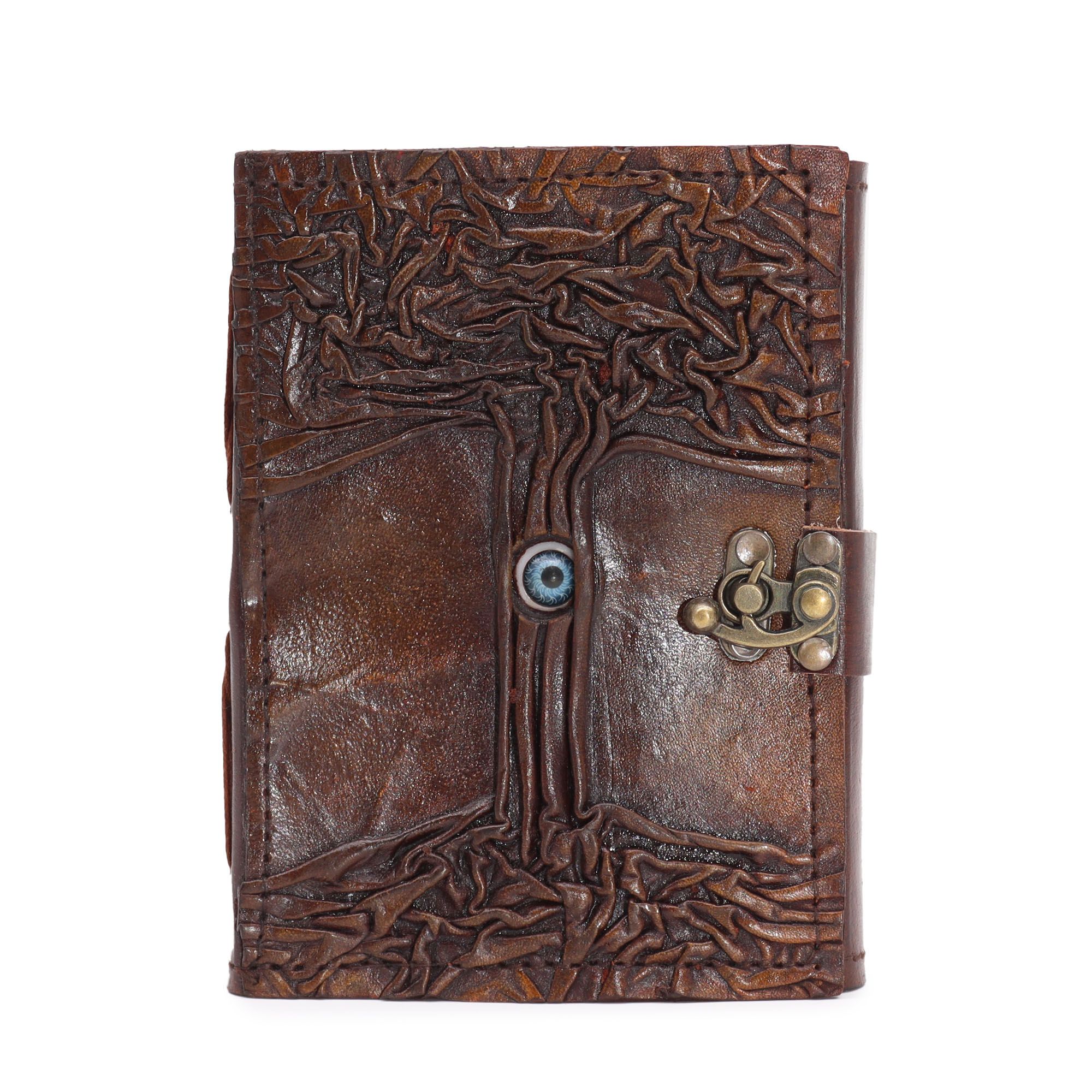 Cuaderno Marrón Oscuro Ojo Maligno con Bordes Desgastados - Imagen 2