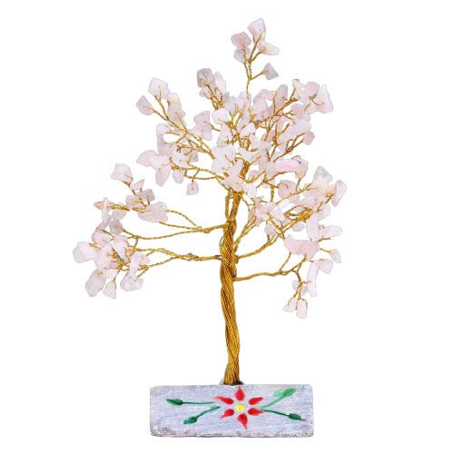 Árbol de gemas indio - Cuarzo rosa (aprox. 160 piedras)