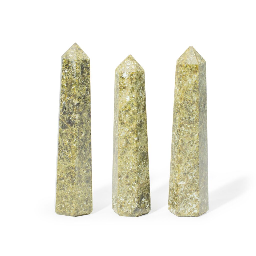 Piedra preciosa Punta de obelisco de seis caras aprox. 11 cm – epidoto