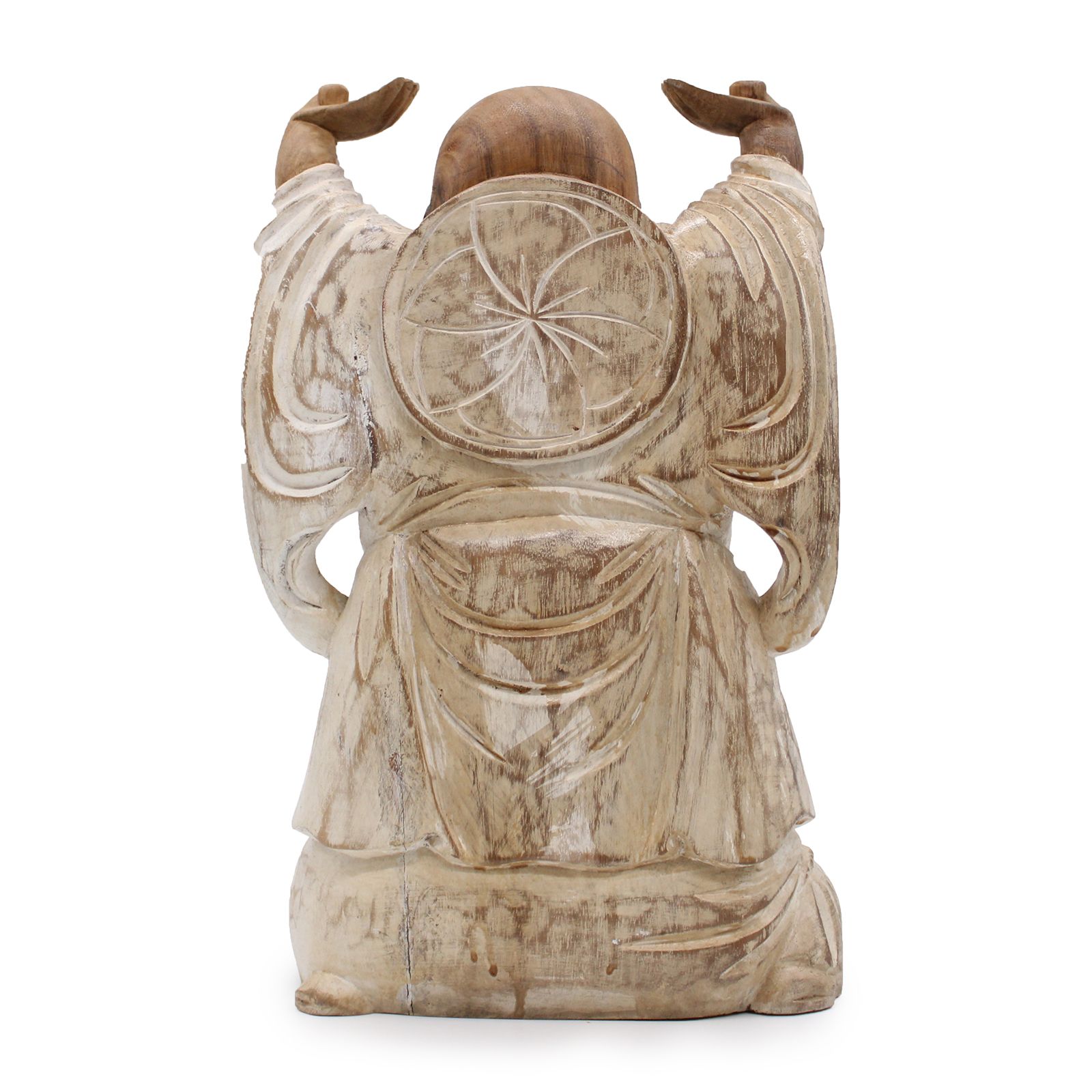 Happy Buddha Hands Up - Whitewash 40cm - Imagen 3