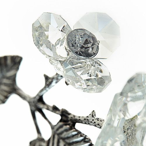 Rosa de Cristal con Tallo Plateado - Imagen 7