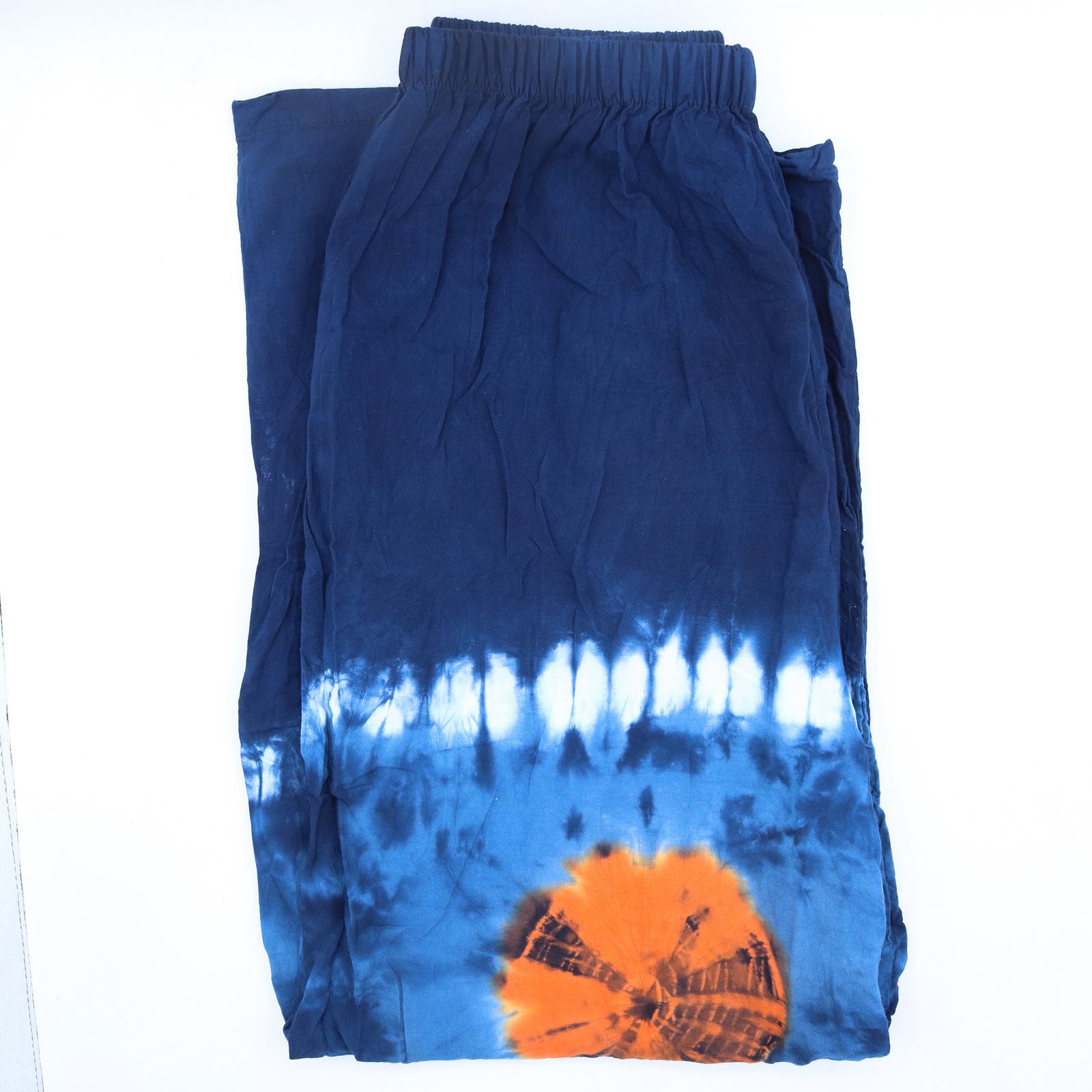 Pantalones de descanso de estilo japonés - turquesa y naranja -L - Imagen 8