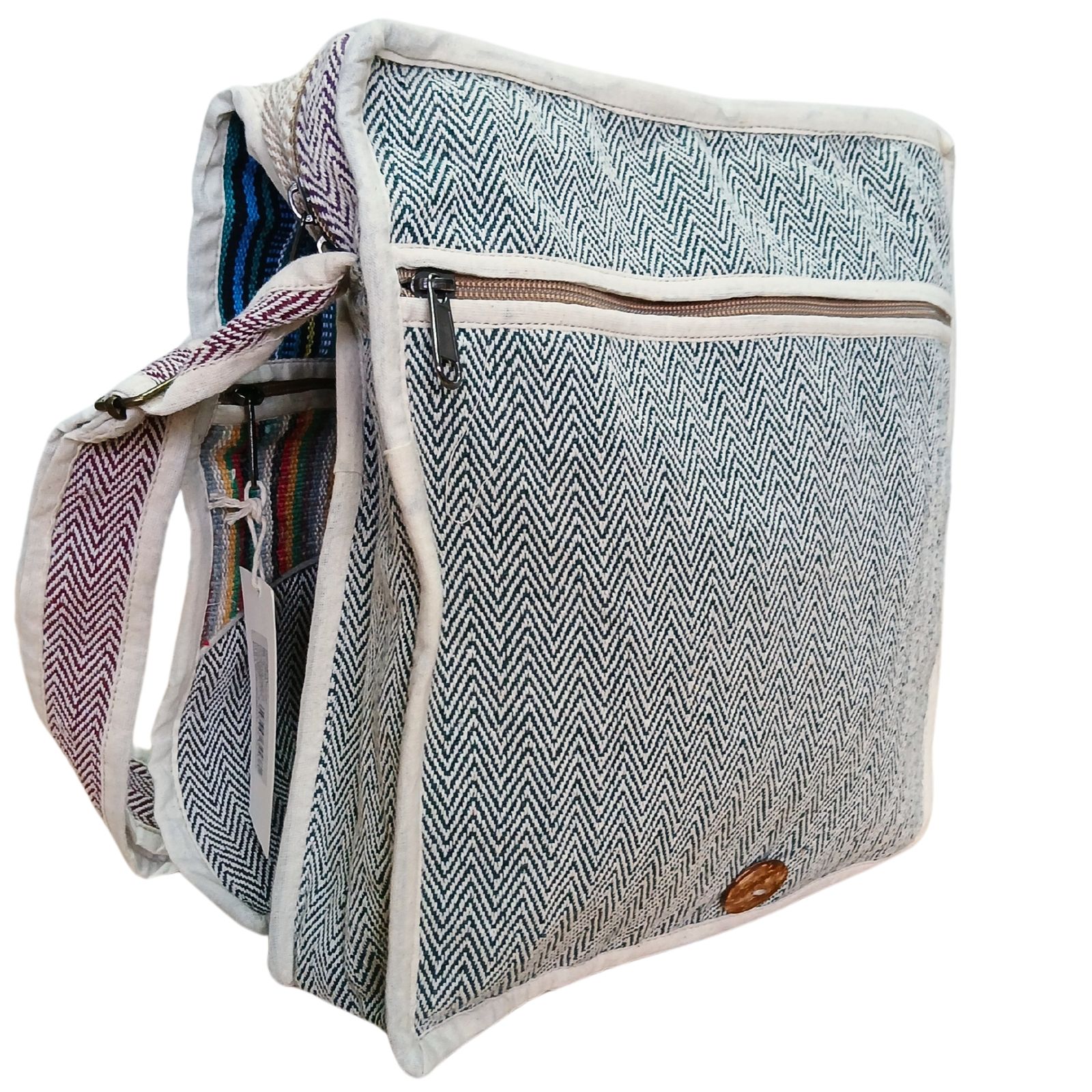 Bolso Mensajero de Cáñamo para Laptop - Curvas - Imagen 4
