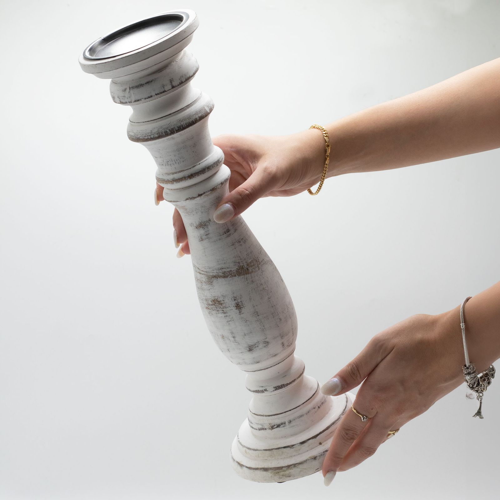 Candelabro clásico - Blanco - 373x10cm - Grande - Imagen 2