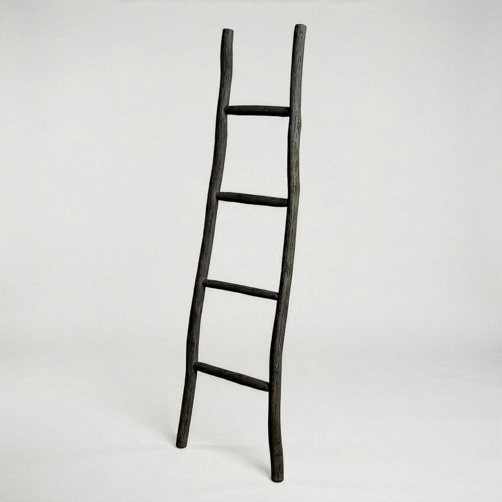 Gran escalera de madera Kemu - 1,5 m - Negro - Estilo japonés