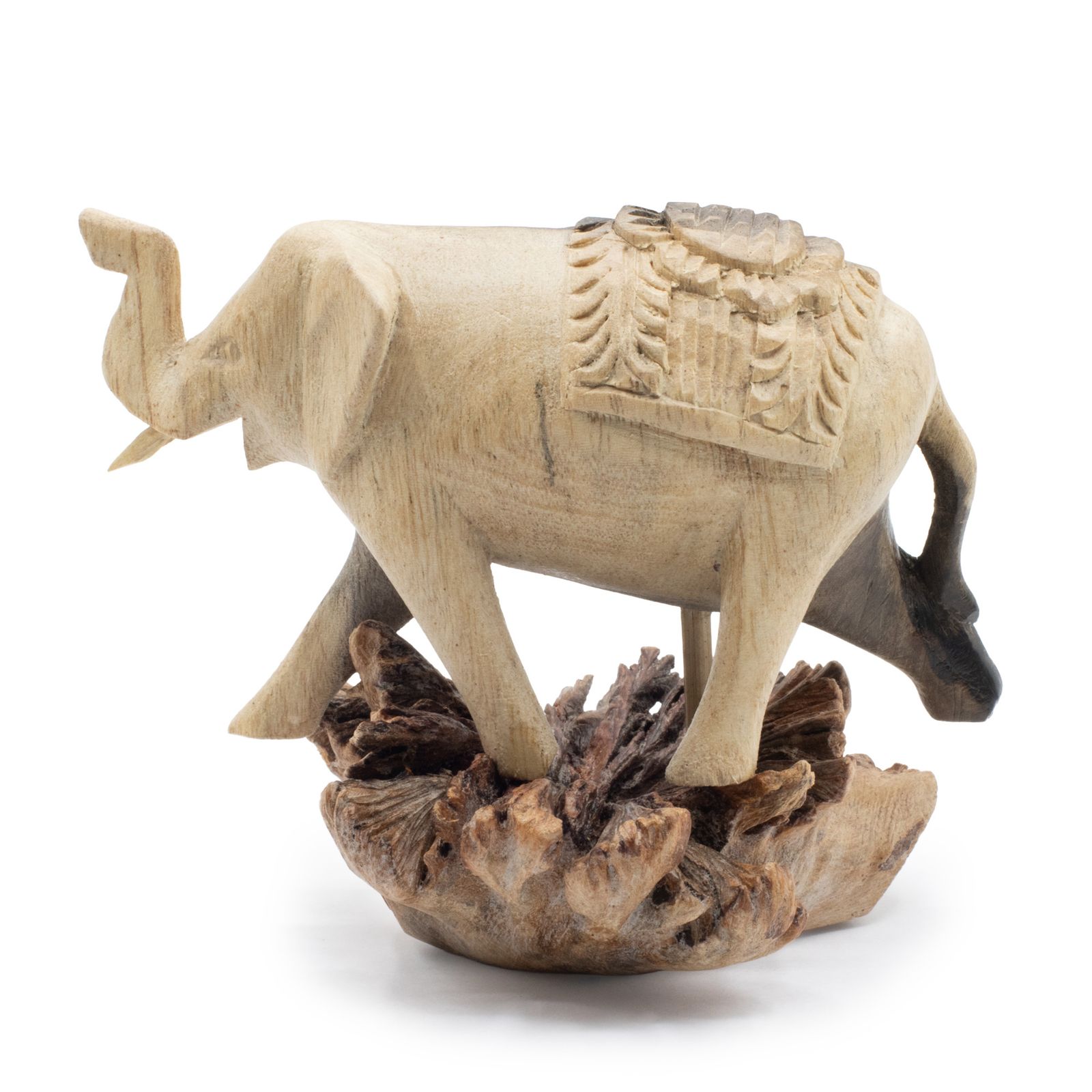 Talla en madera de arte parásito hecha a mano - Elefante caminando