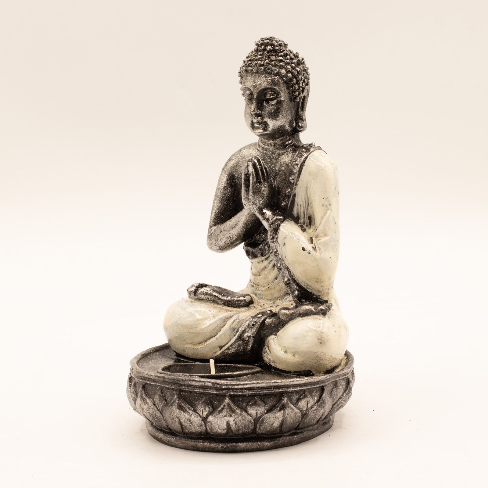 Buddha Porta Vela- Blanco - Med - Imagen 2