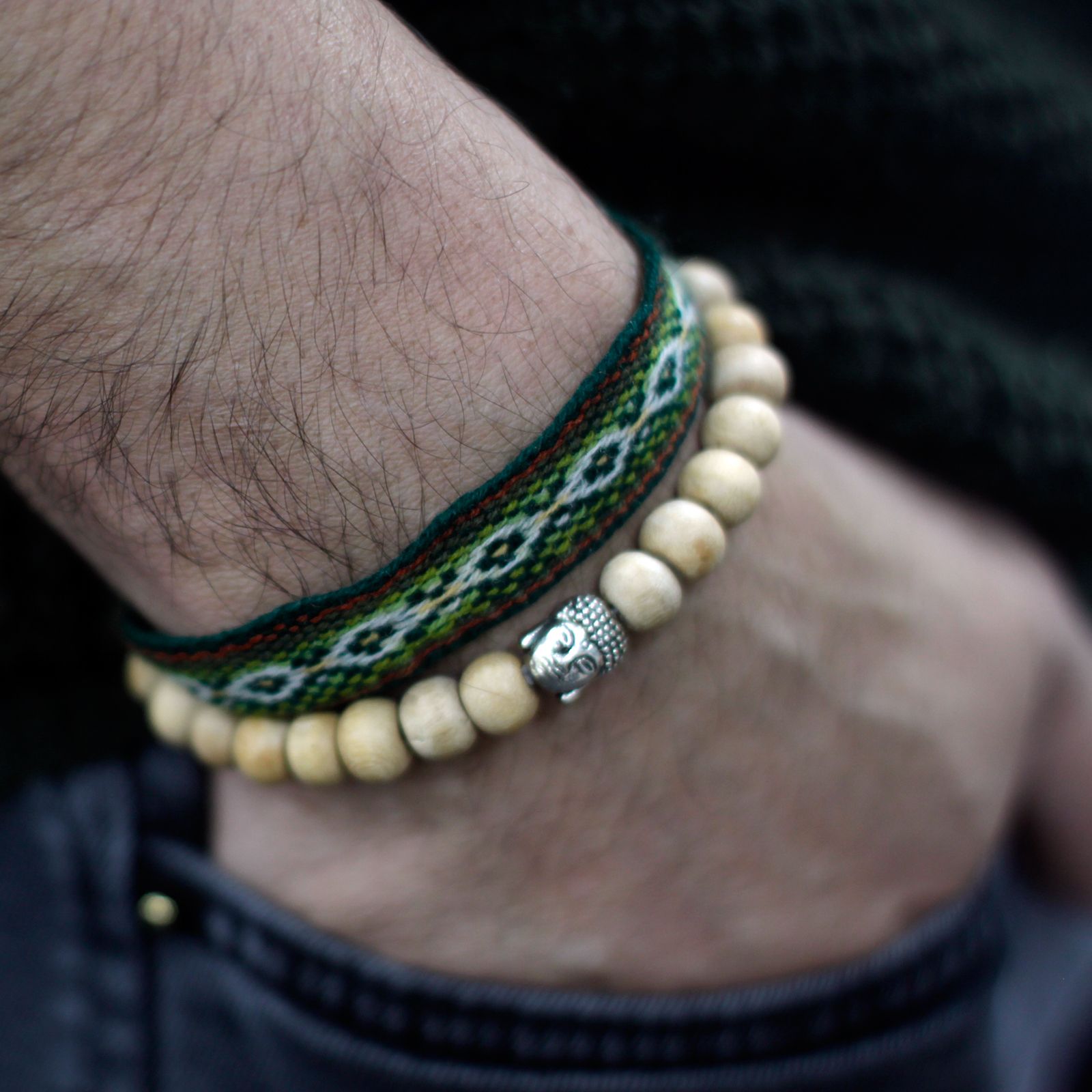 Cuentas de sandalia fragantes y brazalete Buddah - Imagen 2