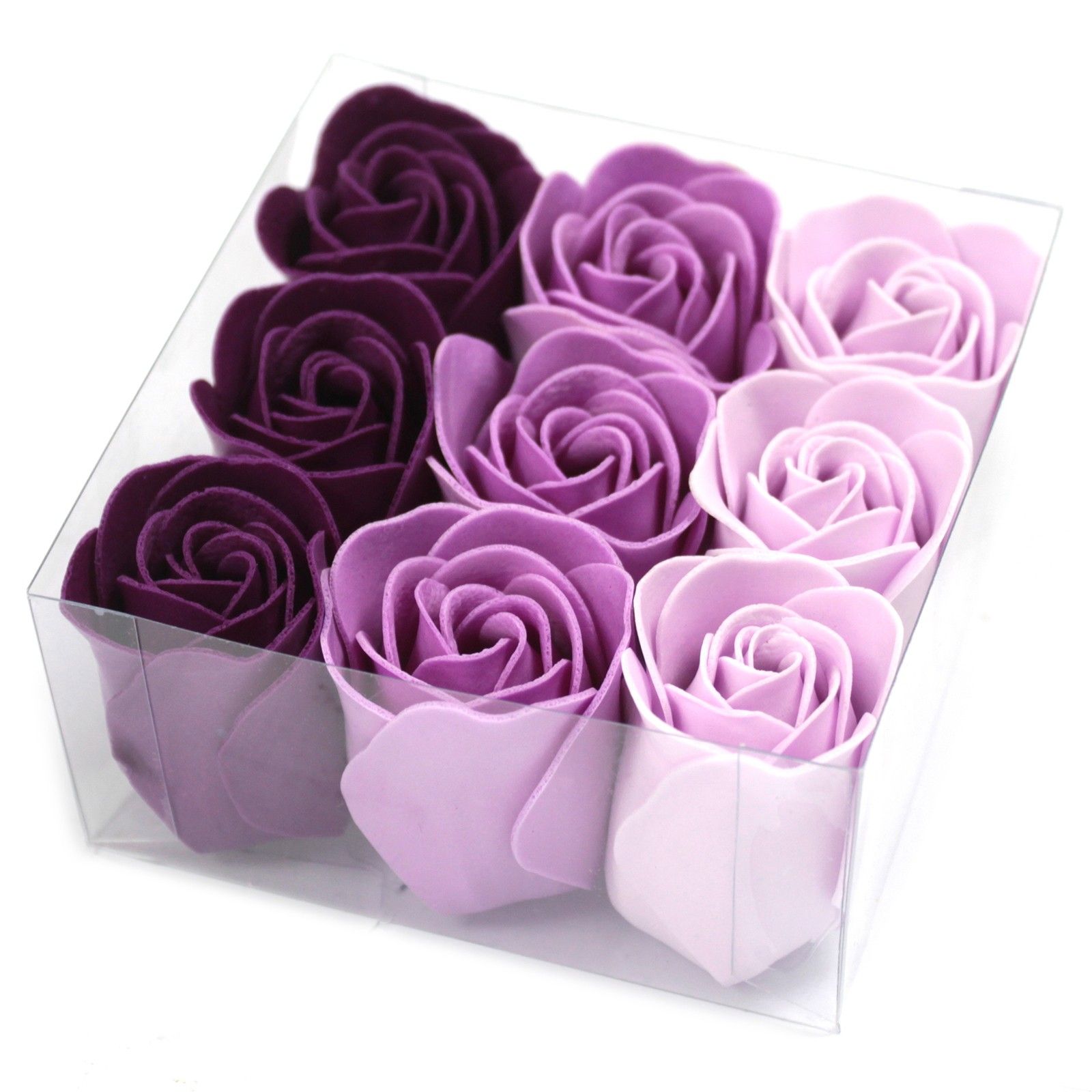 Set de 9 flores de Jabón - rosas lavanda - Imagen 3