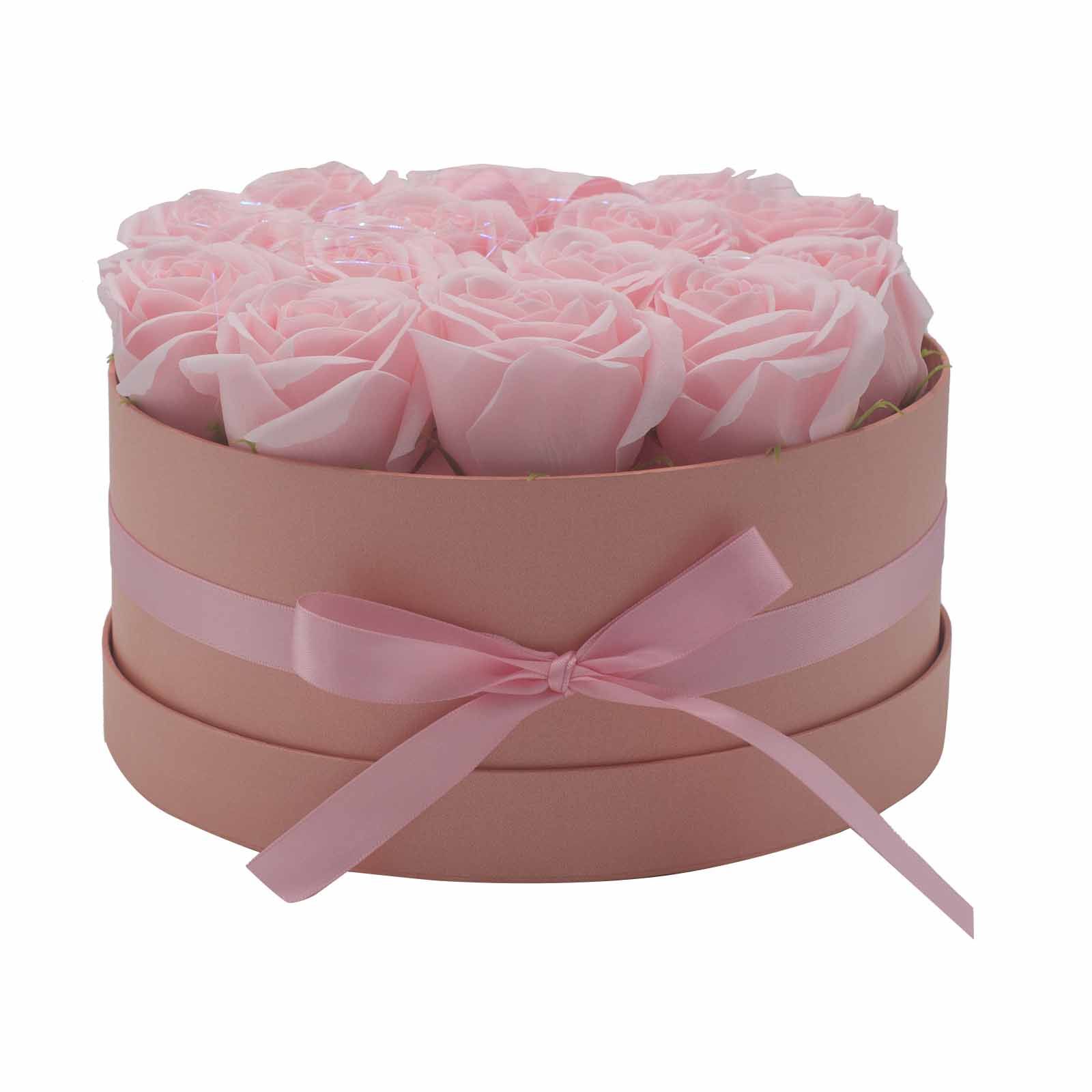 Caja de Regalo - Flor de Jabón 14 Rosas Rosas - ronda - Imagen 5