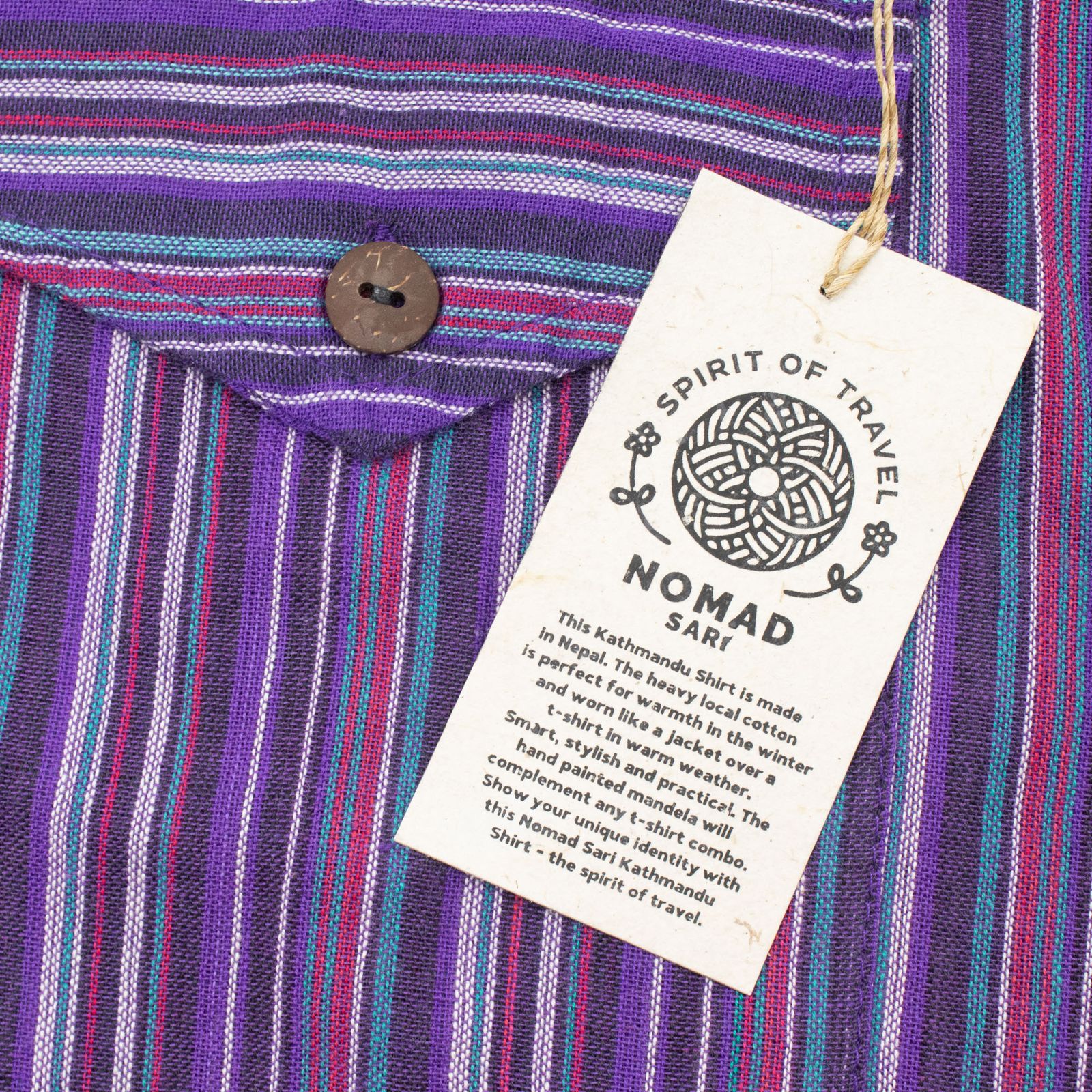 Nomad Sari Camisa de Abuelo - Negro Púrpura - Grande - Imagen 5