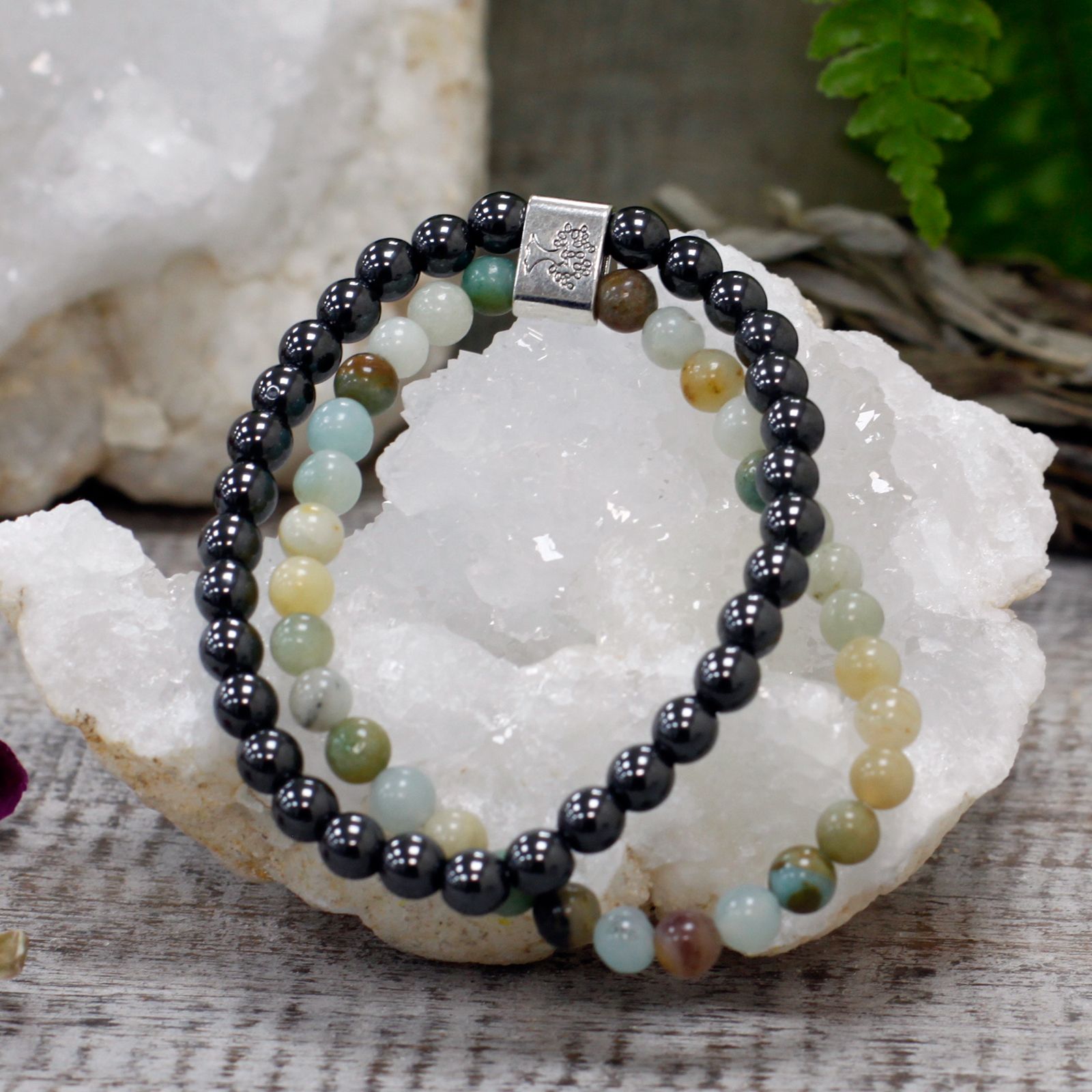 Pulsera de Piedras Preciosas Magnéticas - Amazonite - Imagen 2