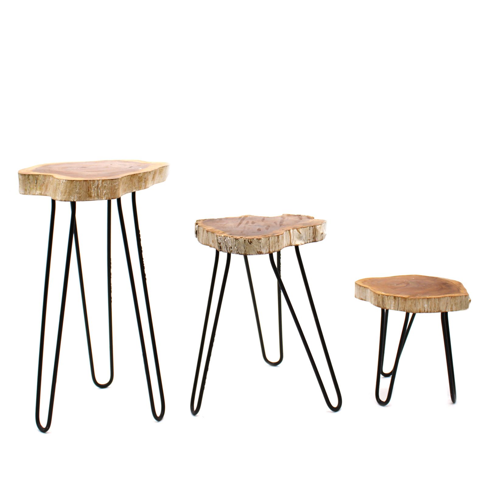 Juego de 3 maceteros de madera Gamell - Whitewash - Imagen 4