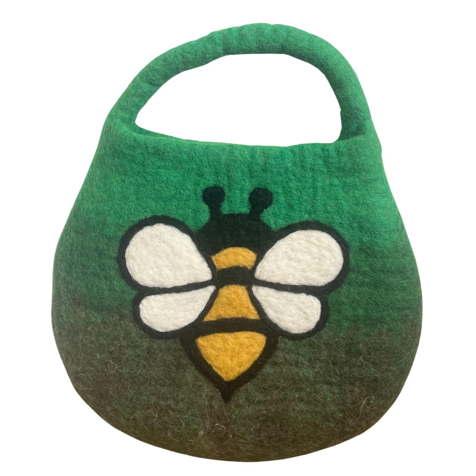 Bolsa de abejas de fieltro al agua - Un asa con imán - Tonos Verdes - Imagen 4