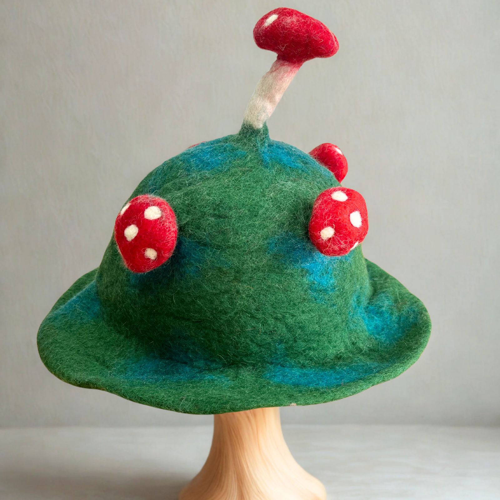 Sombrero de hongo de fieltro - Verde musgo de montaña - Imagen 2
