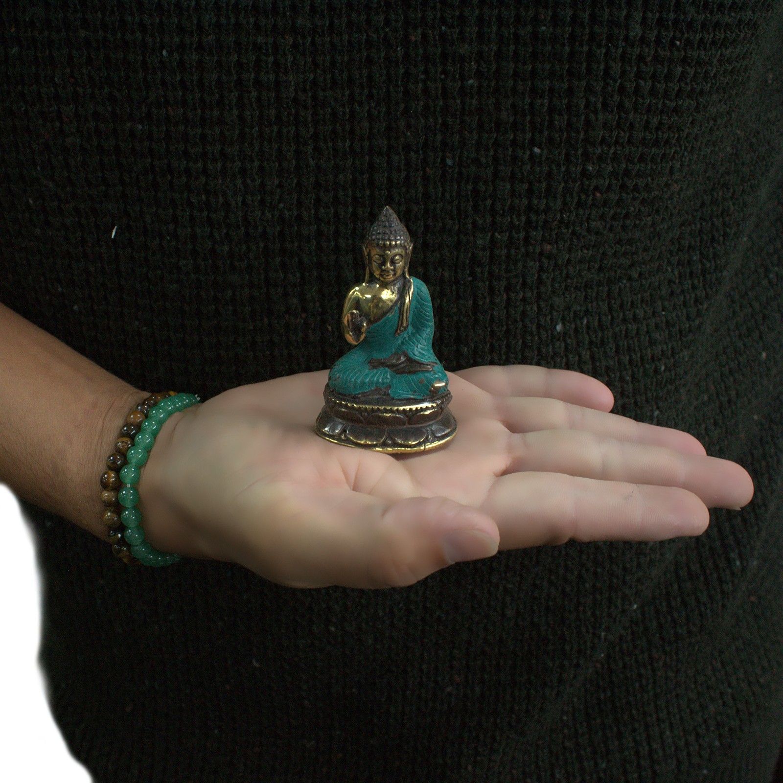 Mini Buda sentado con la mano arriba - Imagen 3