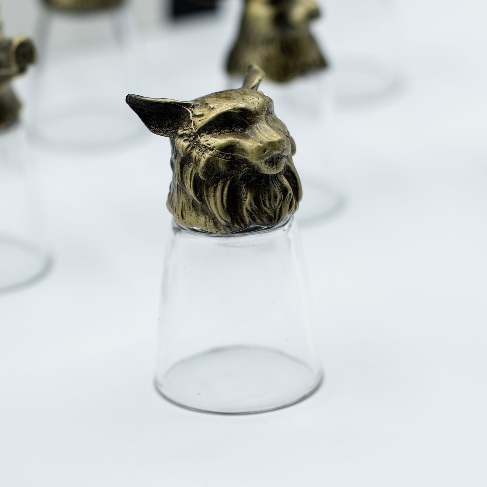 Conjunto de regalo de 12 vasos de chupito Bottom Up (25ml) - Bosque y Criaturas Místicas - Bronce Antiguo - Imagen 2