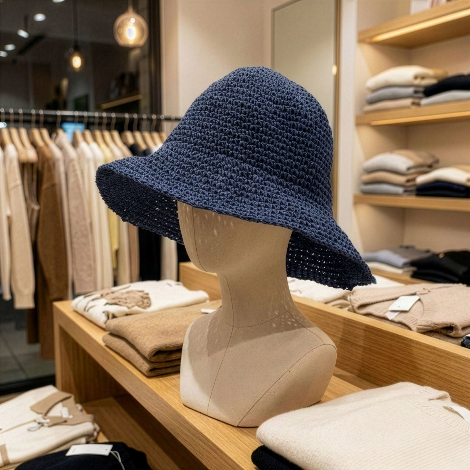 Nomad Sari Sombrero de paja de ala blanda para el sol - Azul marino - Imagen 2