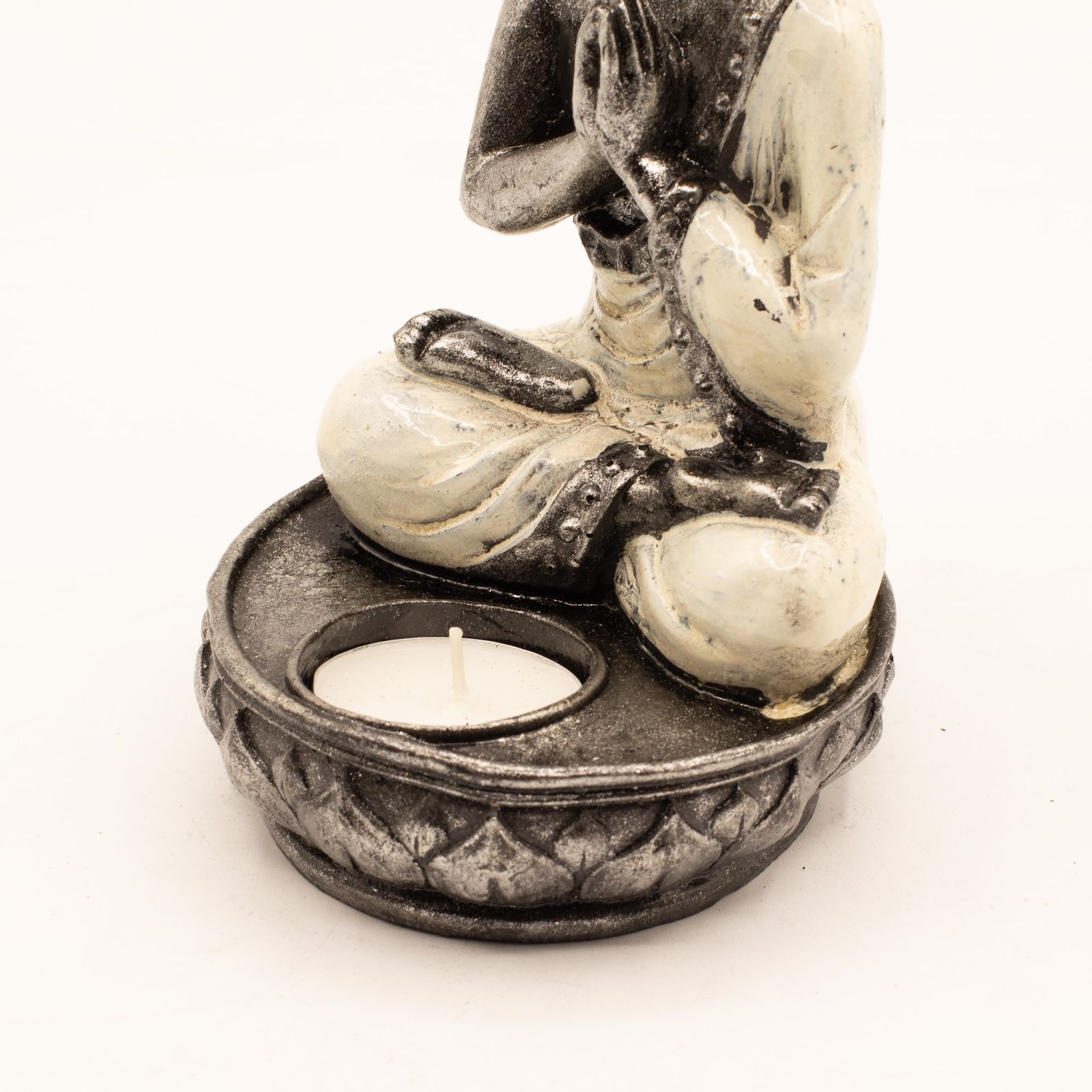 Buddha Porta Vela- Blanco - Med - Imagen 4