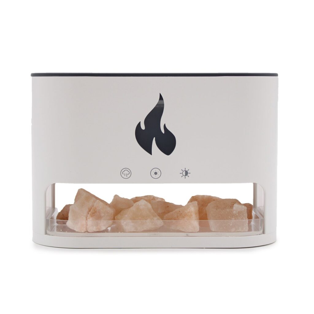 Difusor de Aroma Blaze - Cámara de Sal del Himalaya - USB-C - Efecto Llama (Sal incluida)