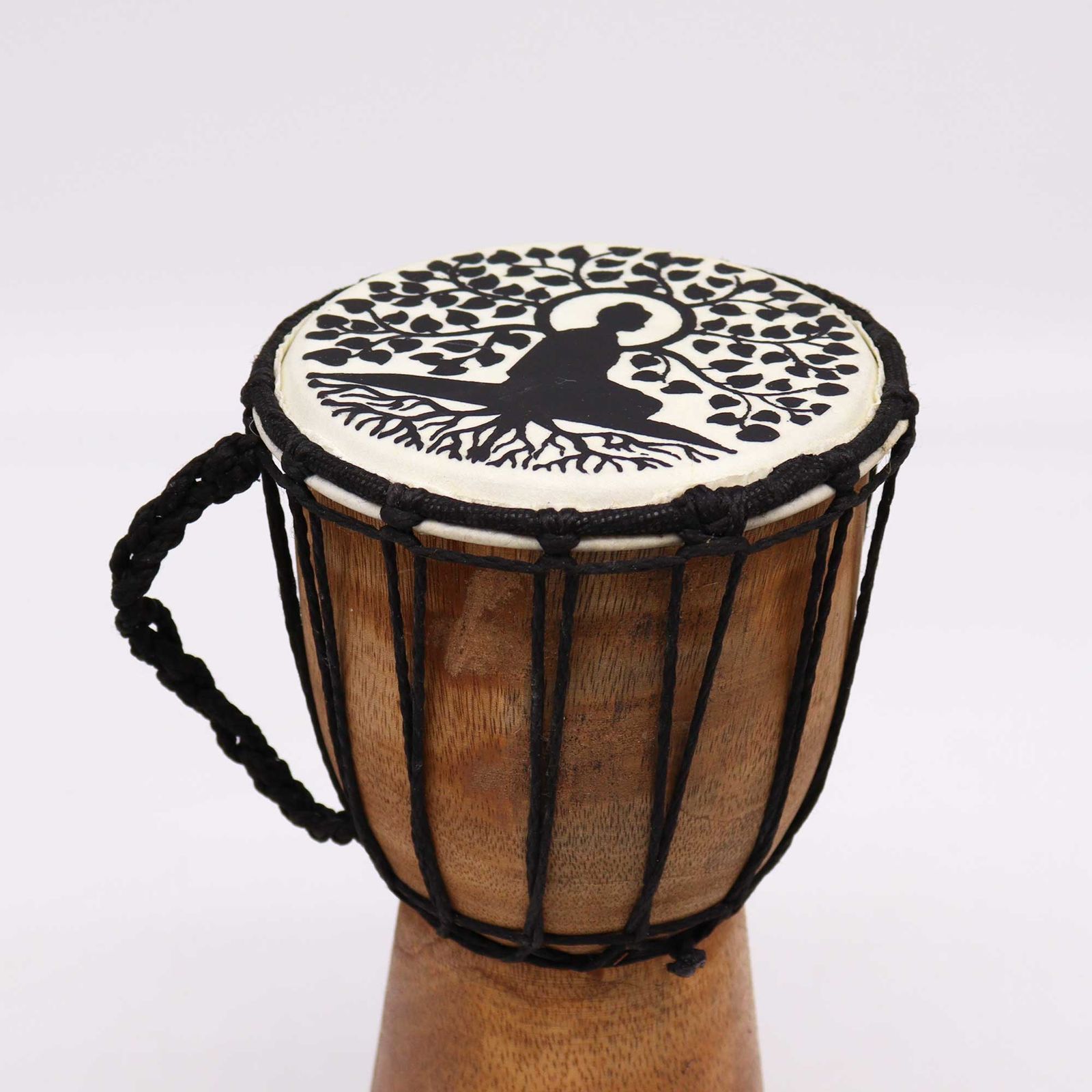 Tambor Djembe hecho a mano con tapa ancha - 25cm - Imagen 4