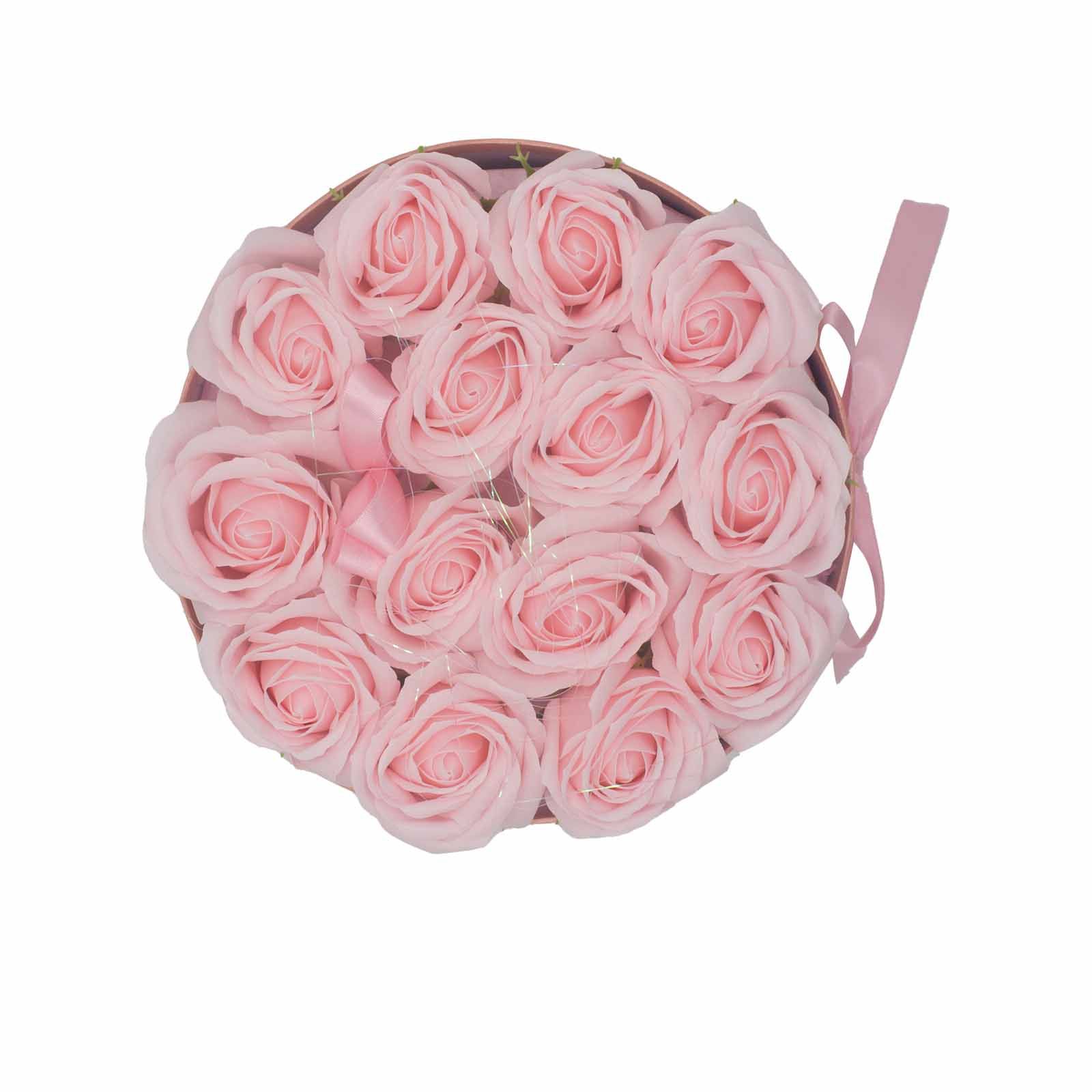 Caja de Regalo - Flor de Jabón 14 Rosas Rosas - ronda - Imagen 4