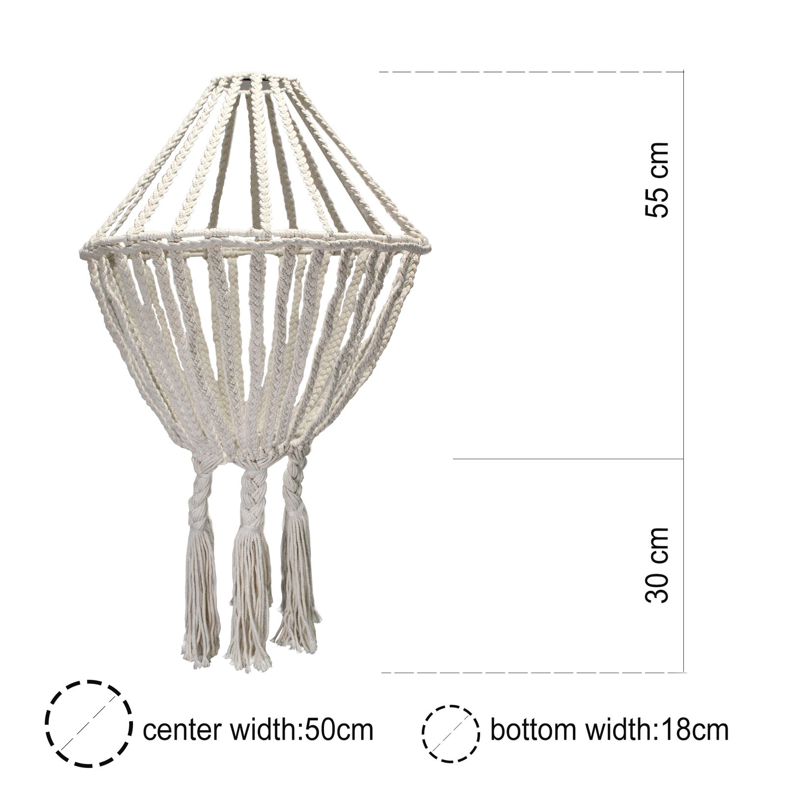 Candelabro de gota grande de macramé - Natural - Imagen 4