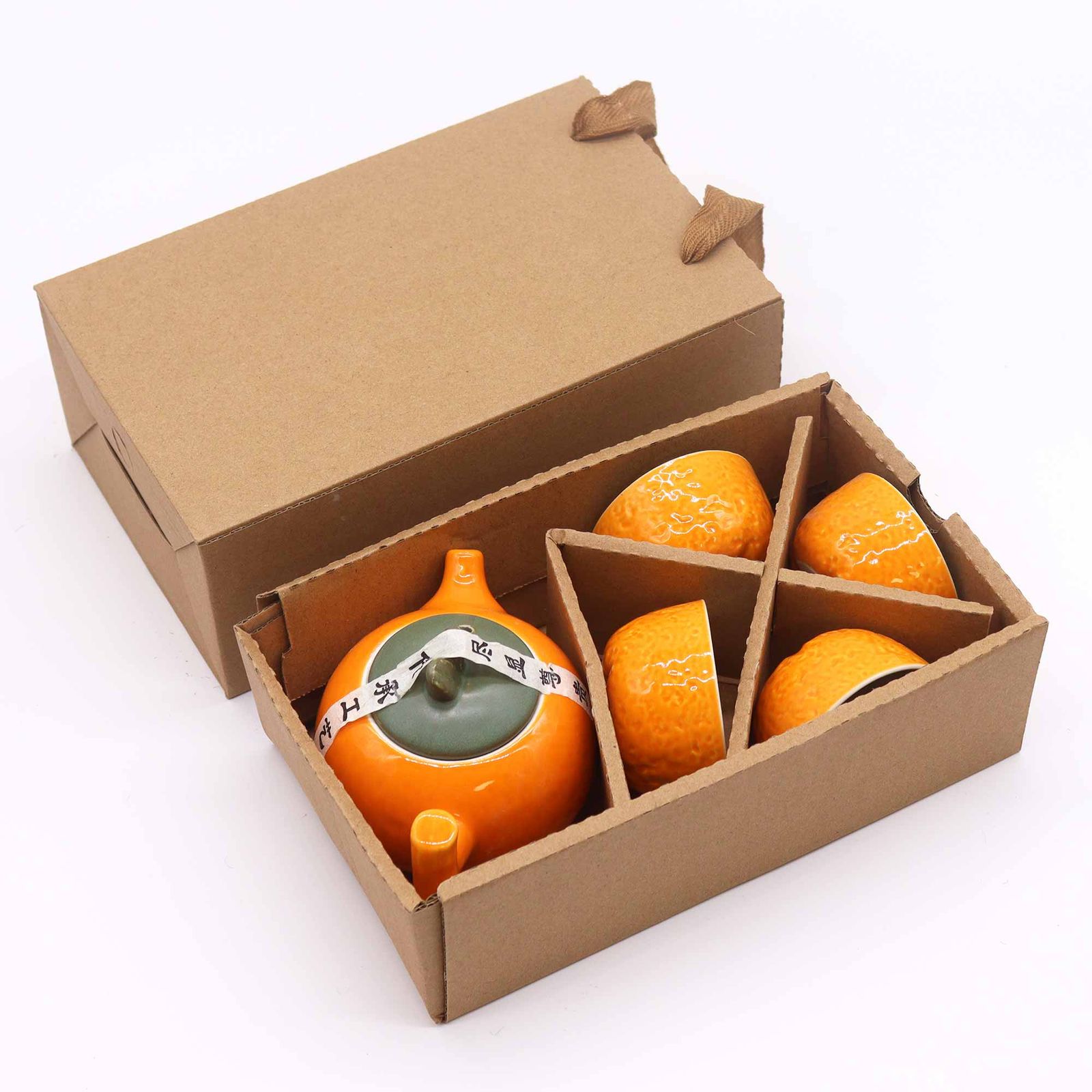 Set de Tetera - Naranja - Tetera & Cuatro tazas - Imagen 5
