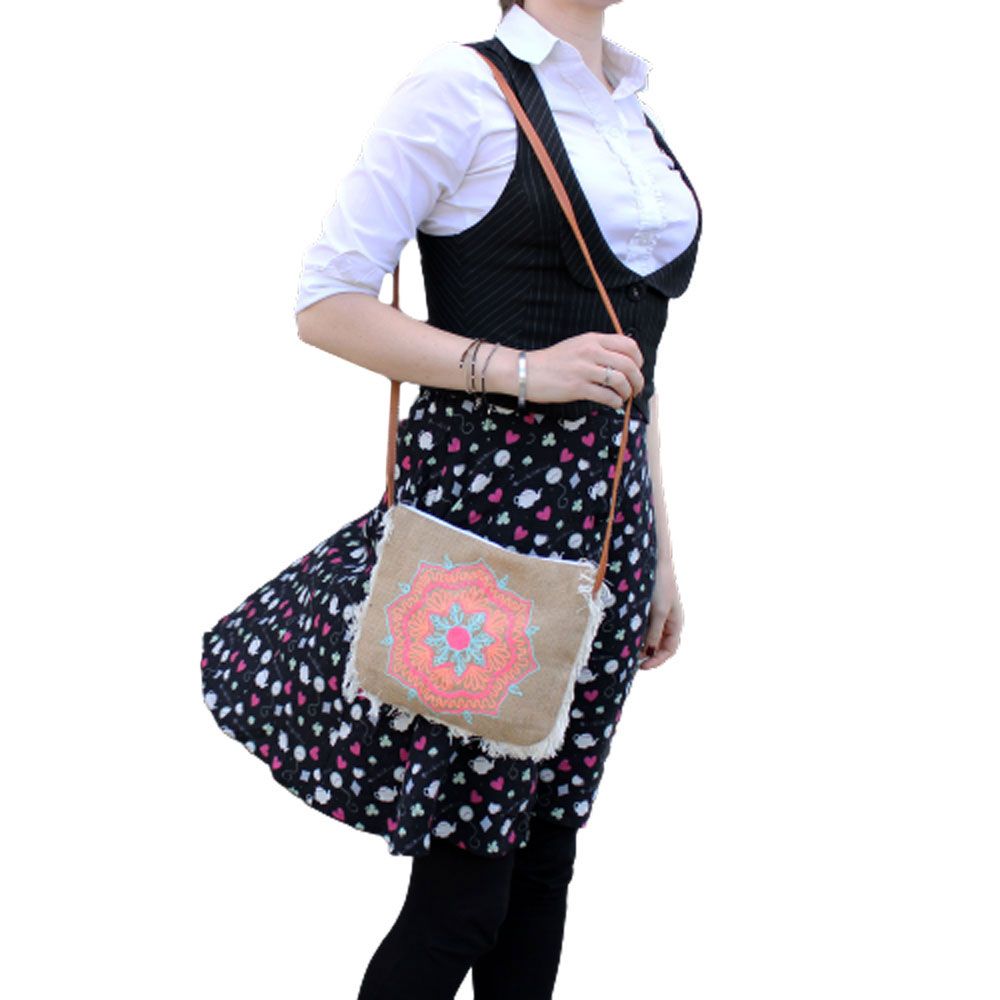 Bolso con flecos - Bordado Mandela - Imagen 3