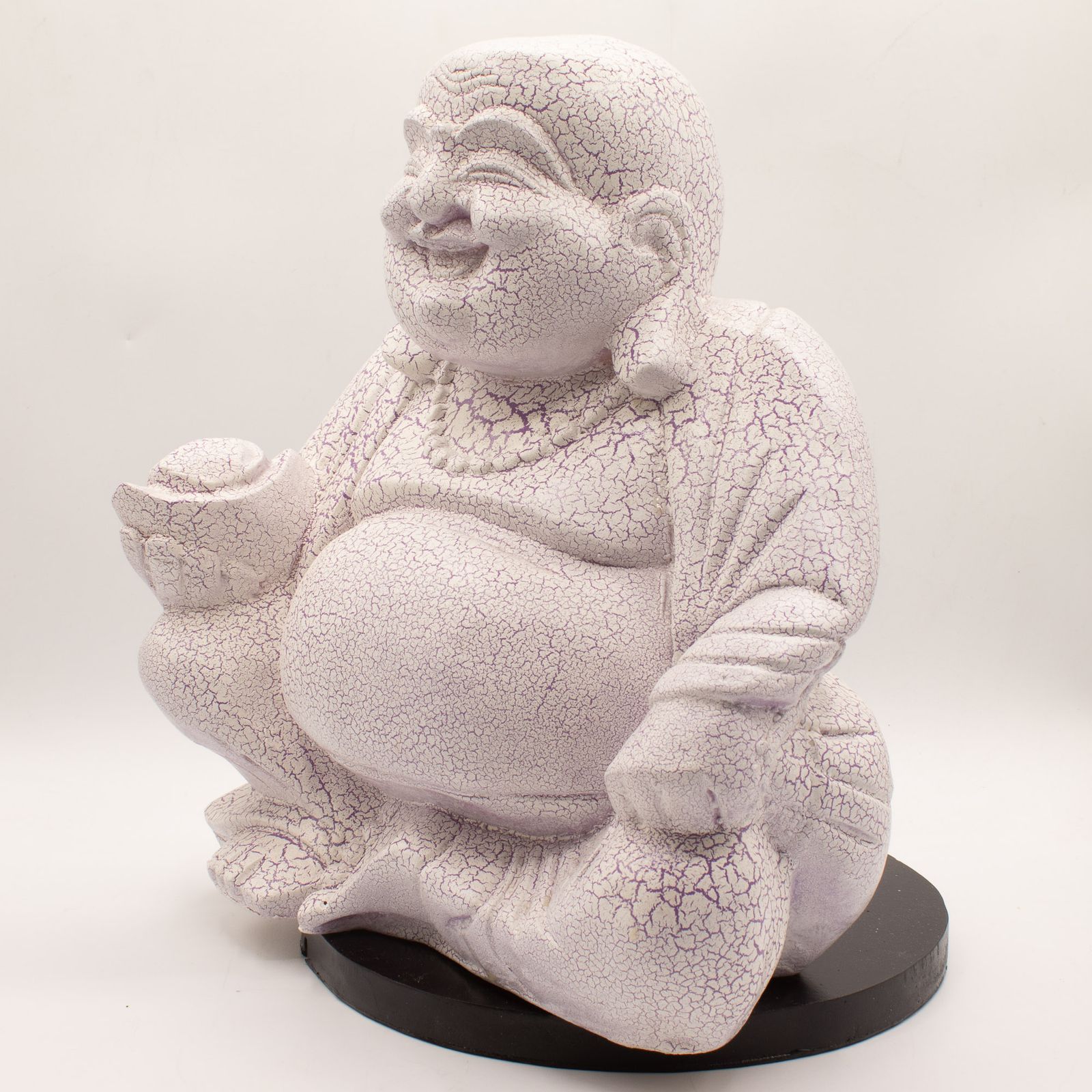Lámpara del Buda risueño - Lavanda craquelada - Soporte redondo - Imagen 7