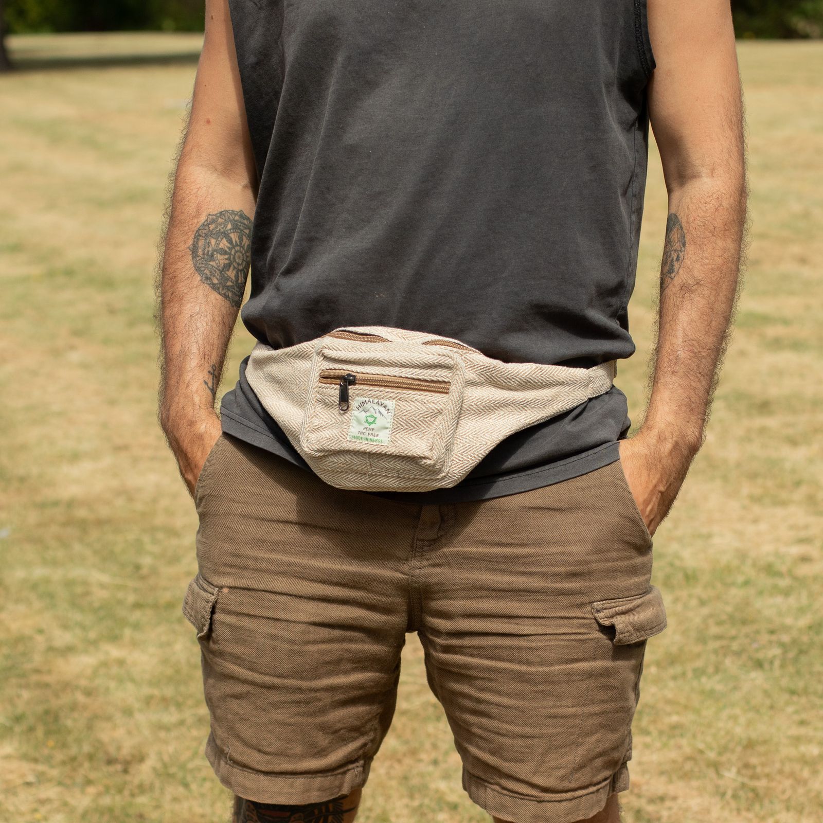 Bolso Tipo Cinturón de Estilo Cáñamo y Algodón (o Riñonera) - Natural - Imagen 7