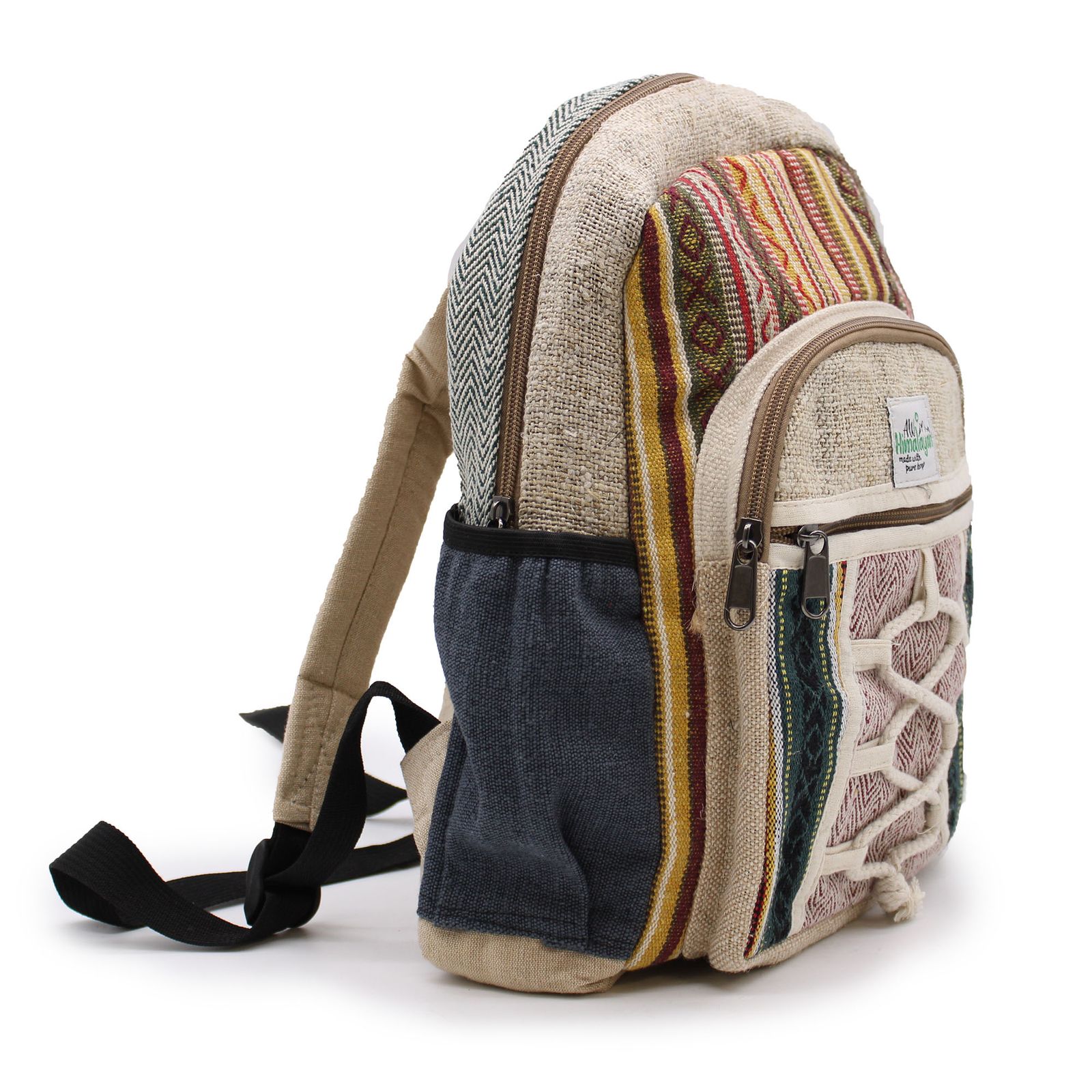 Mochila pequeña de cáñamo - Estilo cuerda y bolsillos - Imagen 5