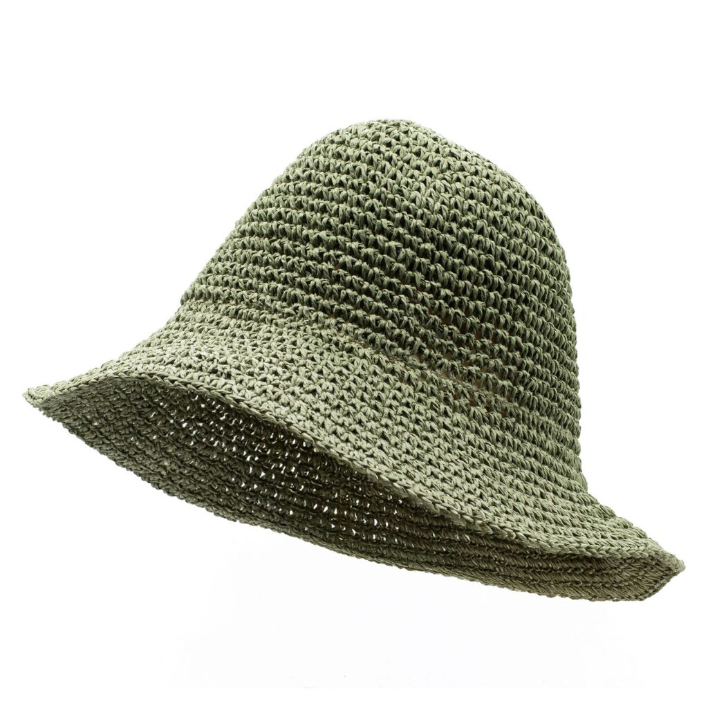 Nomad Sari Sombrero de sol de paja flexible - verde musgo