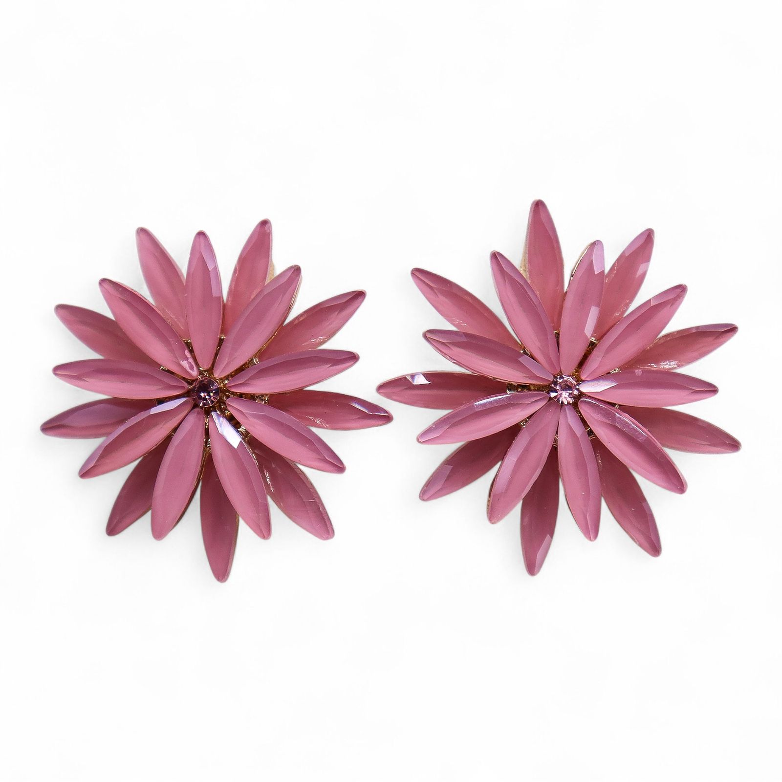 Pendientes de Cristal Vintage - Flores - Cuarzo Rosa - Imagen 2