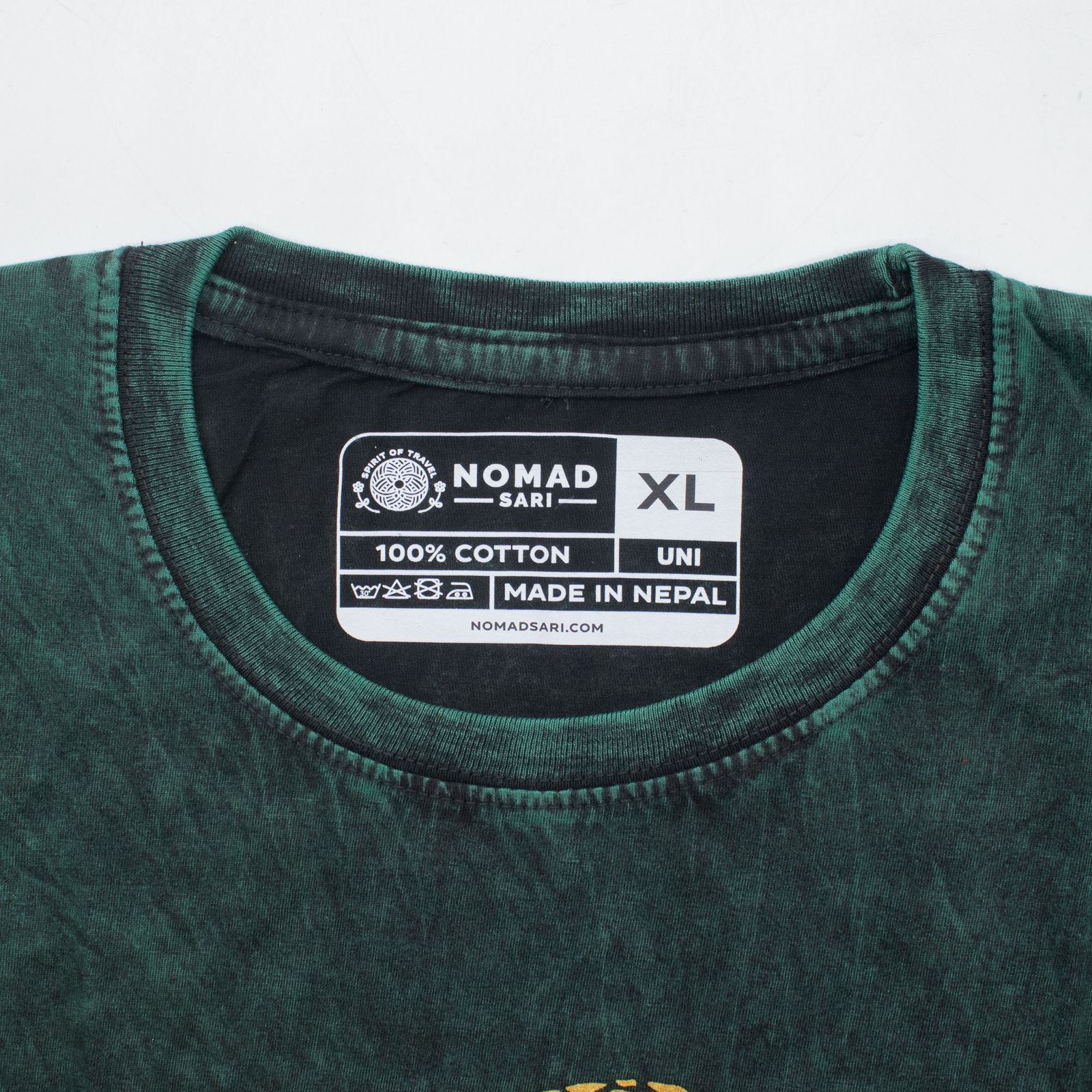 Nomad Sari Camiseta de algodón lavado a piedra - Árbol de la Vida - Verde - XL - Imagen 6