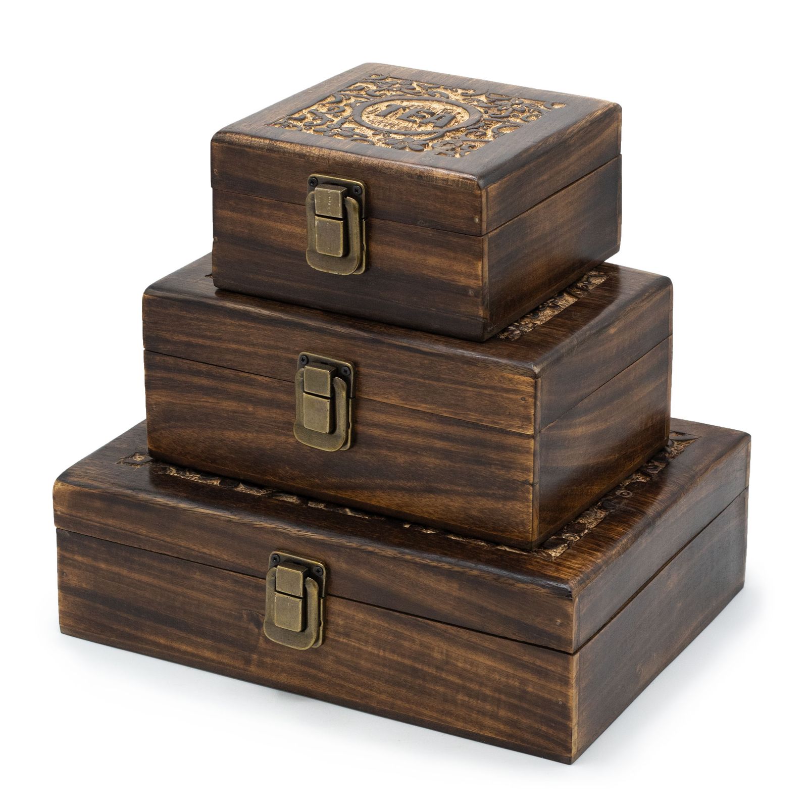 Caja de té tallada (4 compartimentos) - Imagen 5